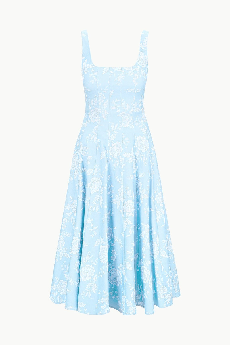 STAUD STAUD WELLS DRESS BLUE ROSE - R25R2188TJ-BURS | REVERSIBLE