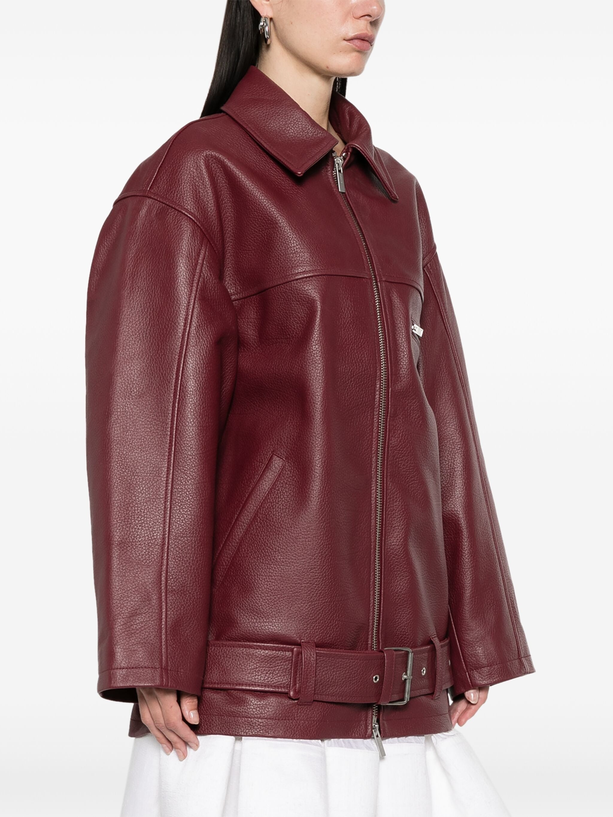Leather Biker Jacket - 4