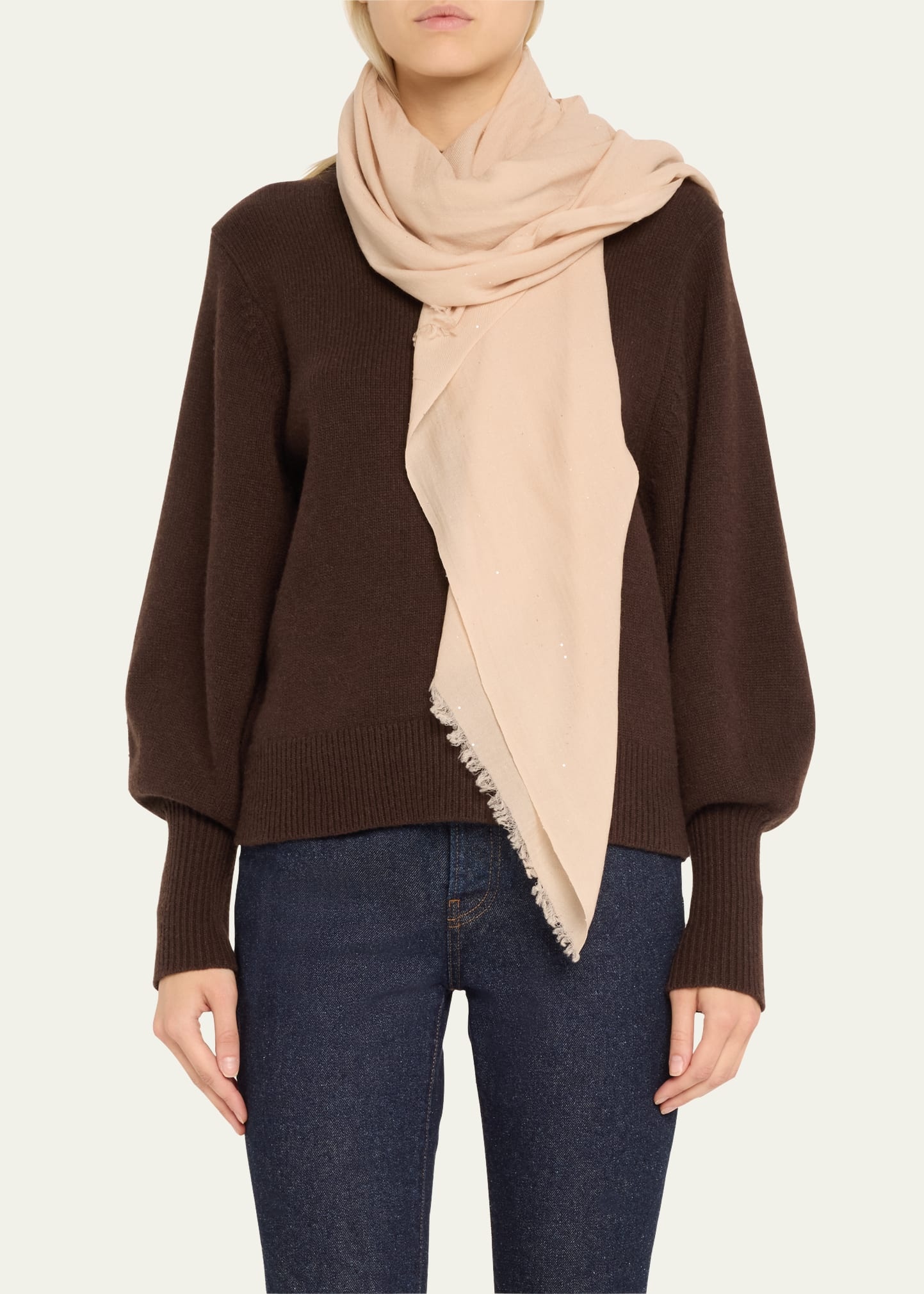 Raissa Sparkle Wool Blend Scarf - 3