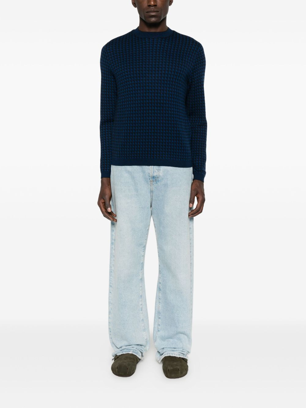 houndstooth wool sweater - 2