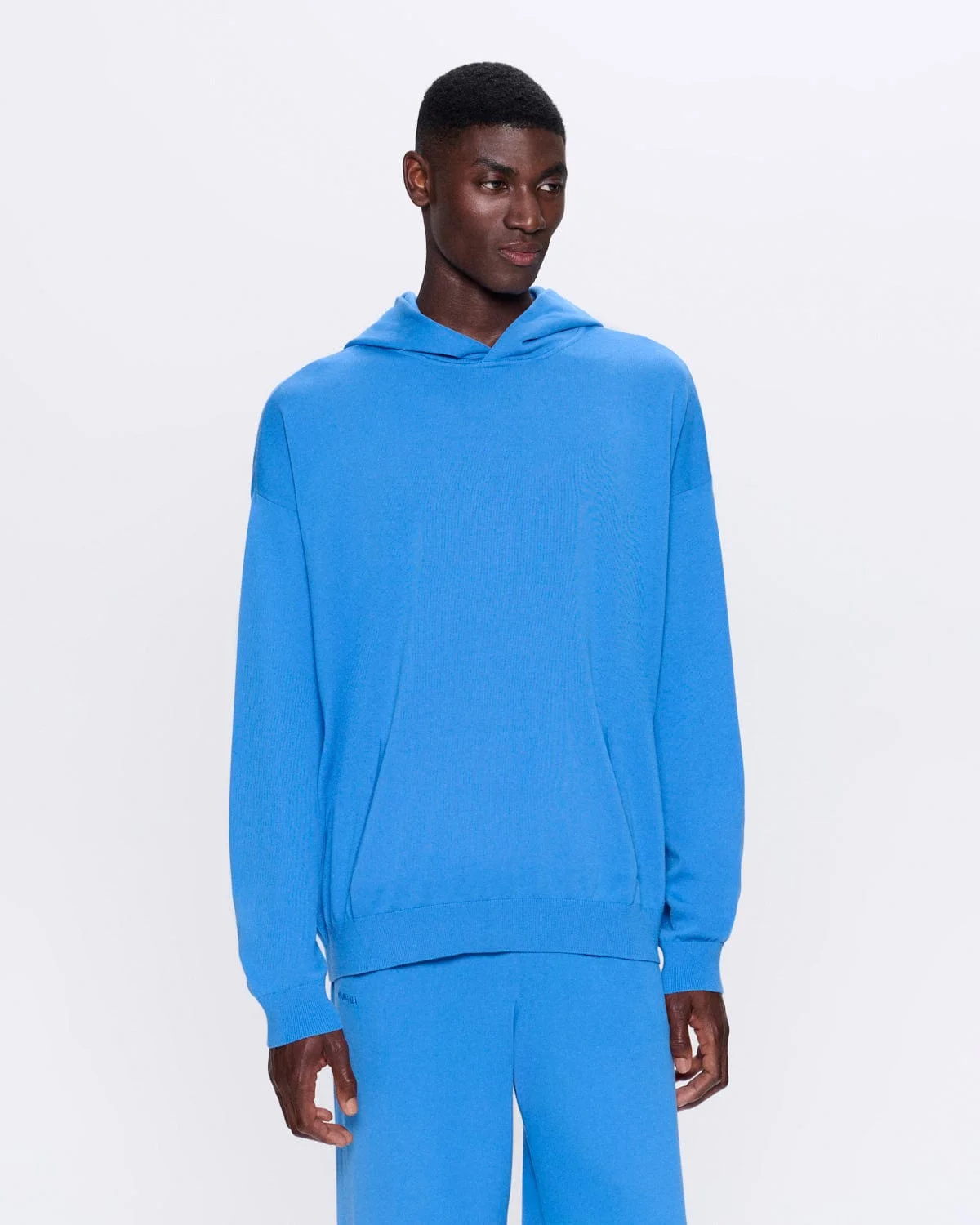 Mens DNA Knitted Hoodie - Geyser Blue - 1