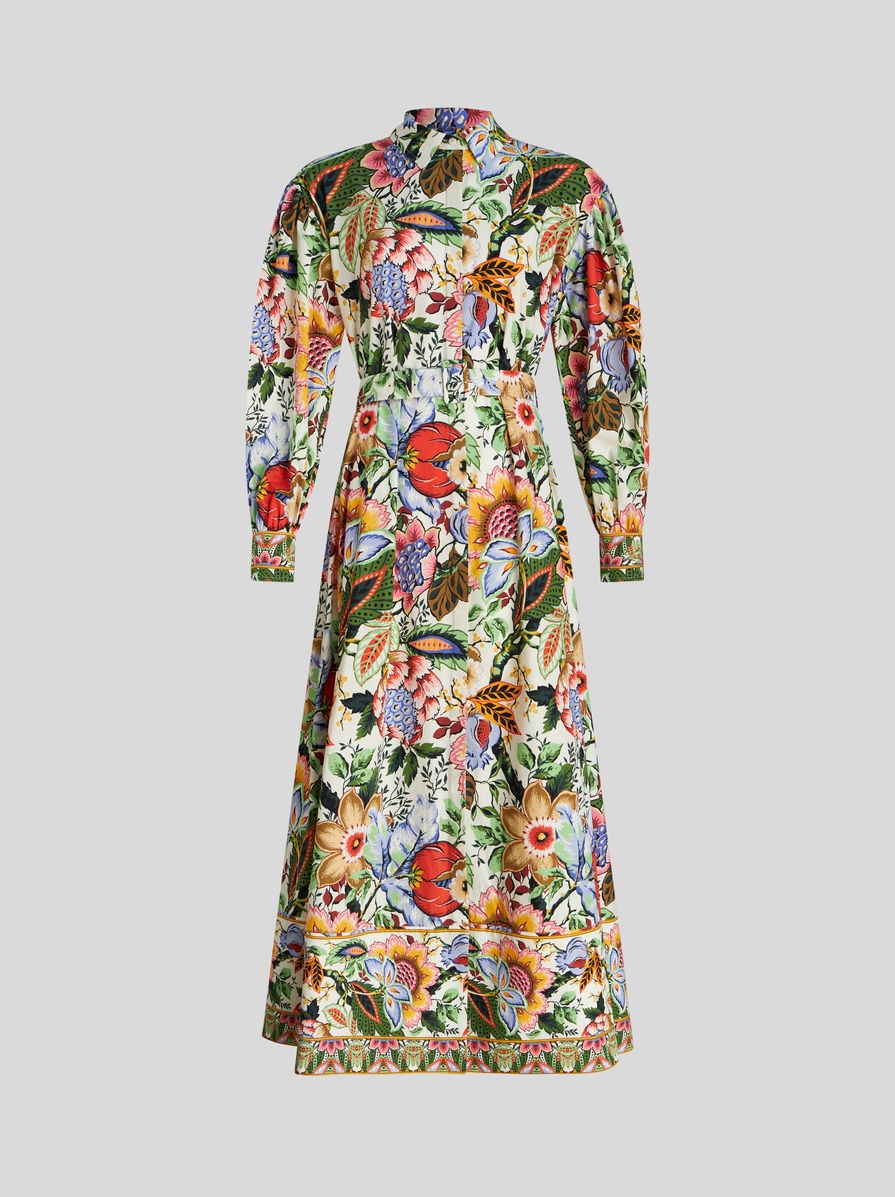 PRINTED COTTON SHIRT DRESS - 1