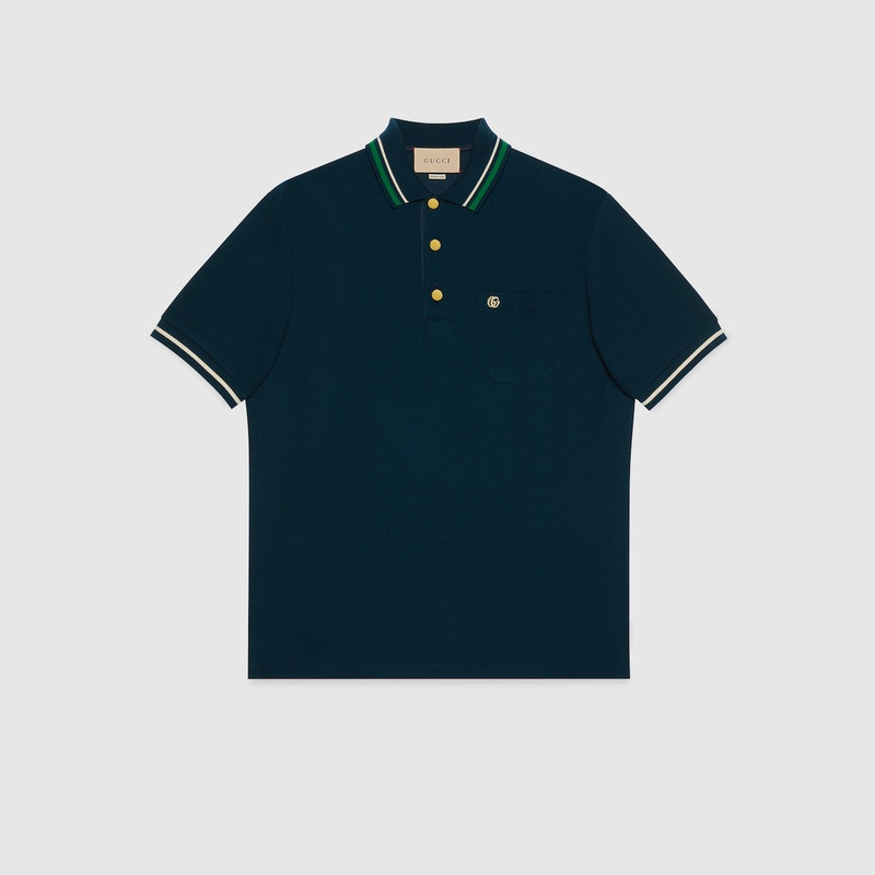 Wool cotton jersey polo shirt 1