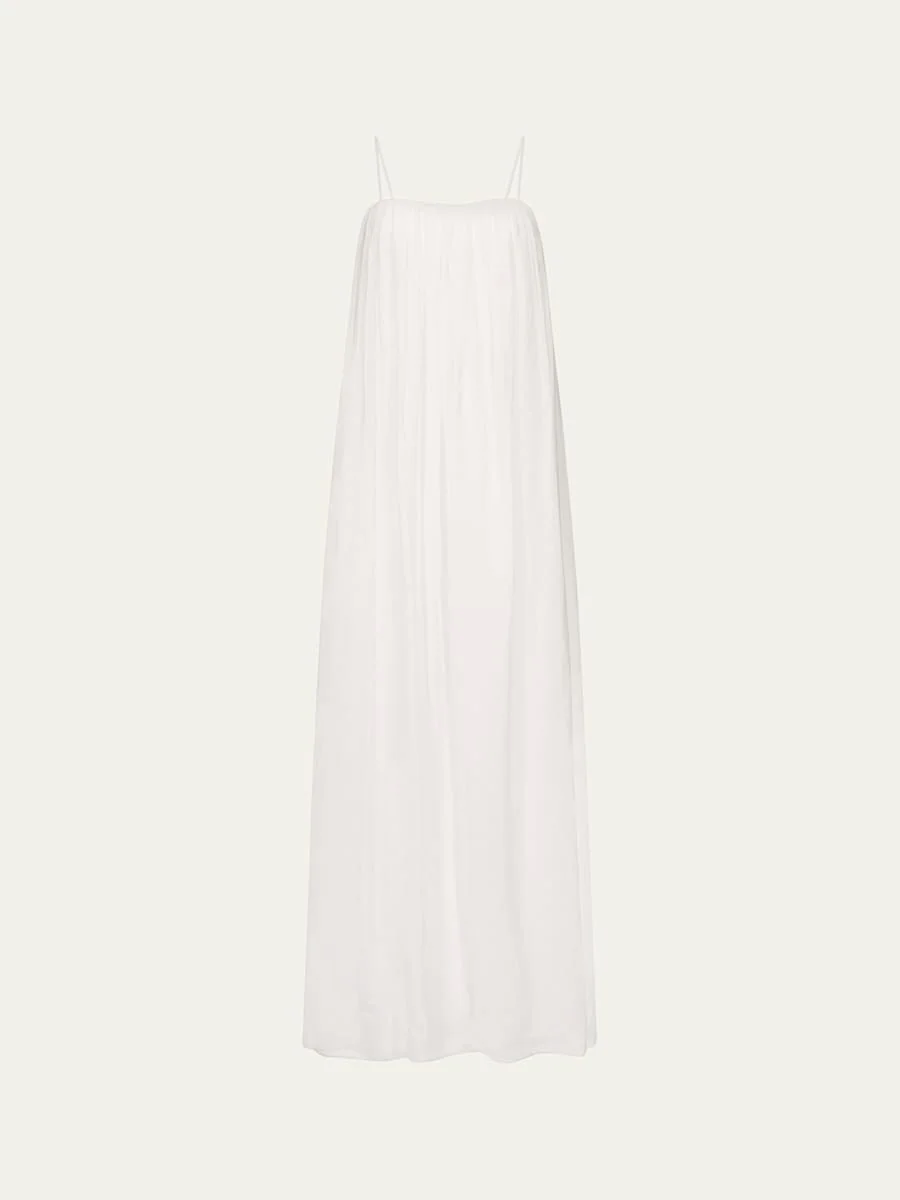 Shirred Column Maxi Dress - 1