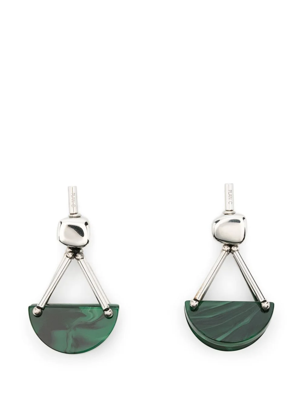 Half moon geometric drop earrings - 1