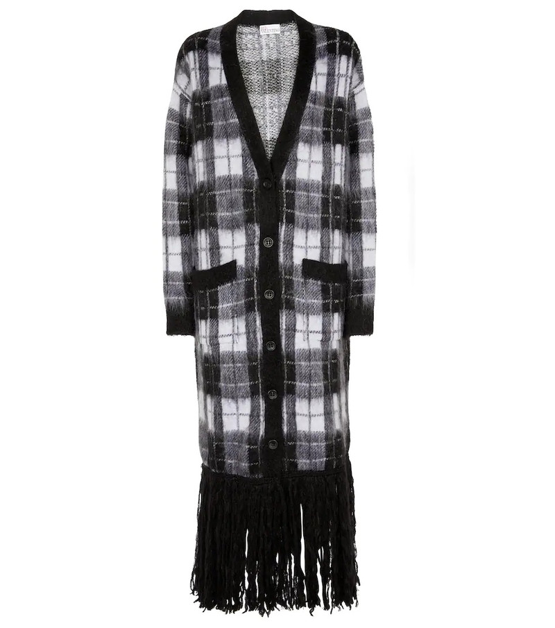 fringed 체크 인쇄 카디건 1