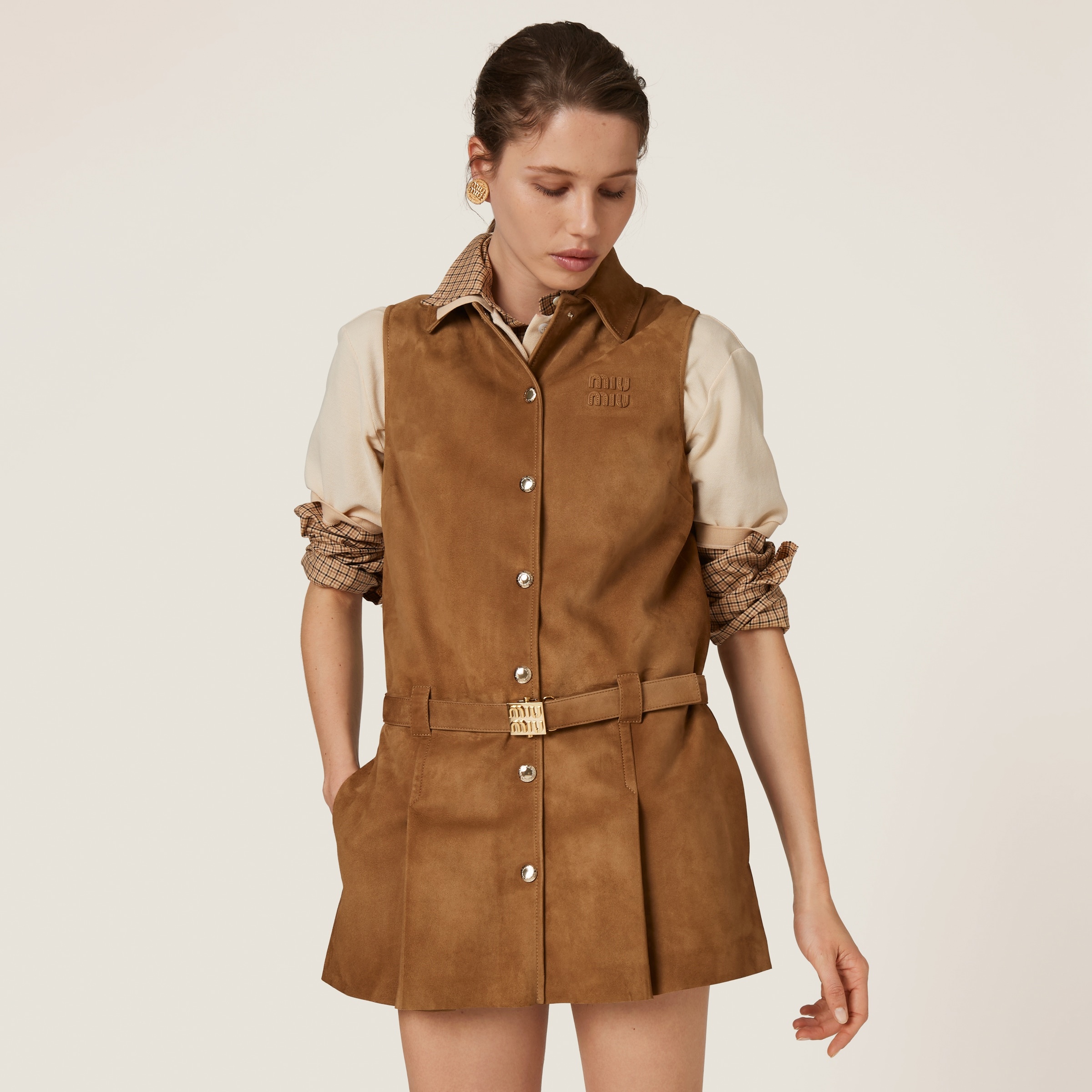 Suede nappa leather dress - 4