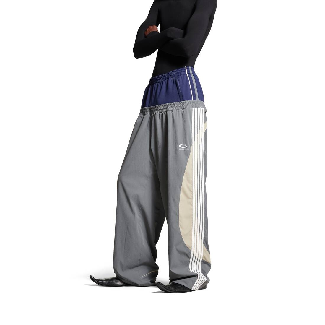 Men's Cut-up Tracksuit Pants in Dark Grey - 5