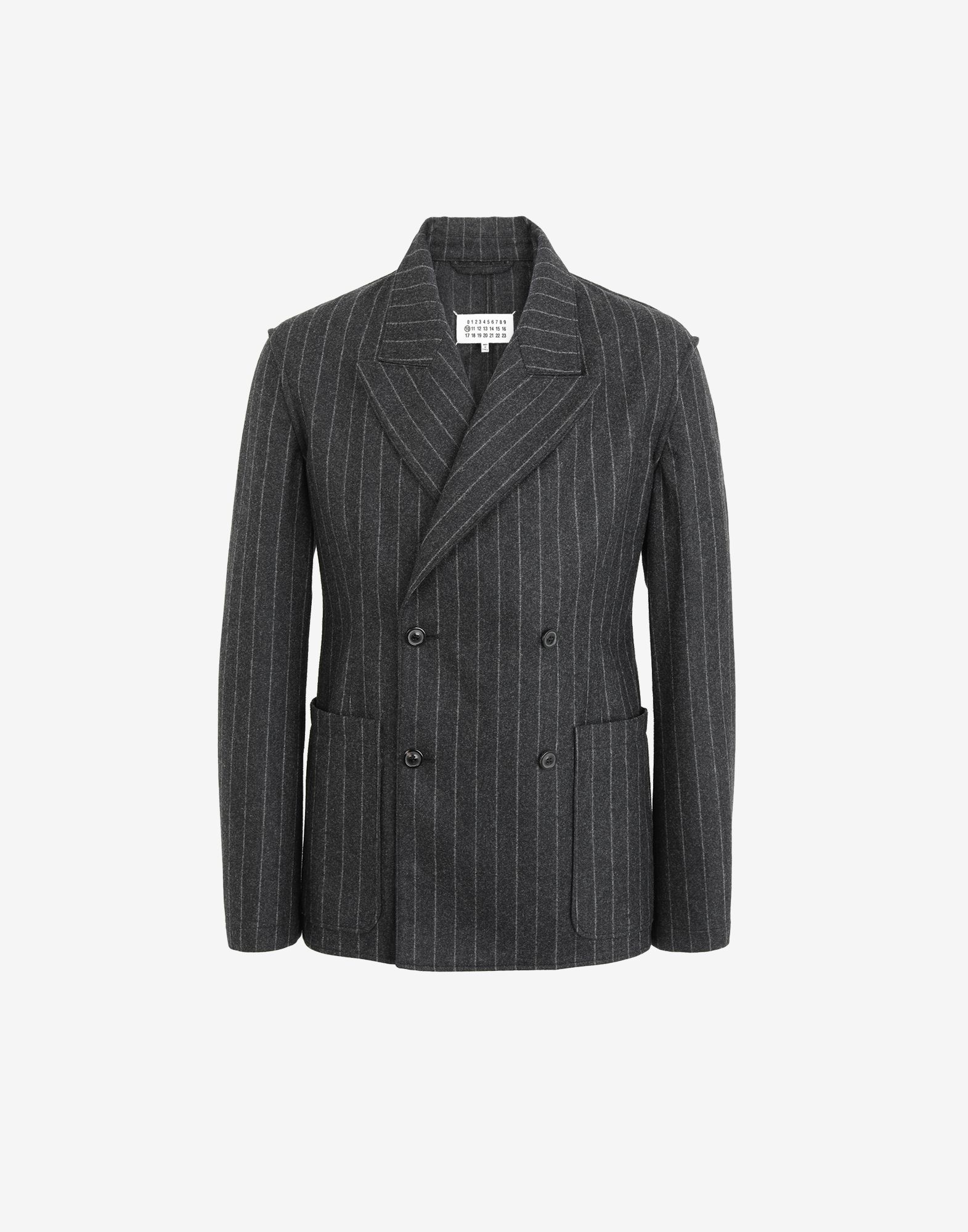 Pinstripe double-breasted blazer - 1