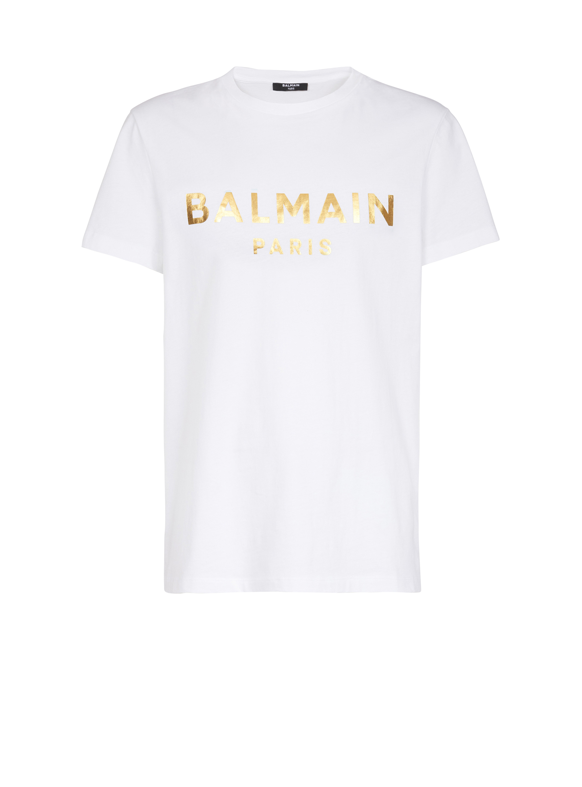 Balmain Eco-designed cotton T-shirt with Balmain Paris logo print |  REVERSIBLE