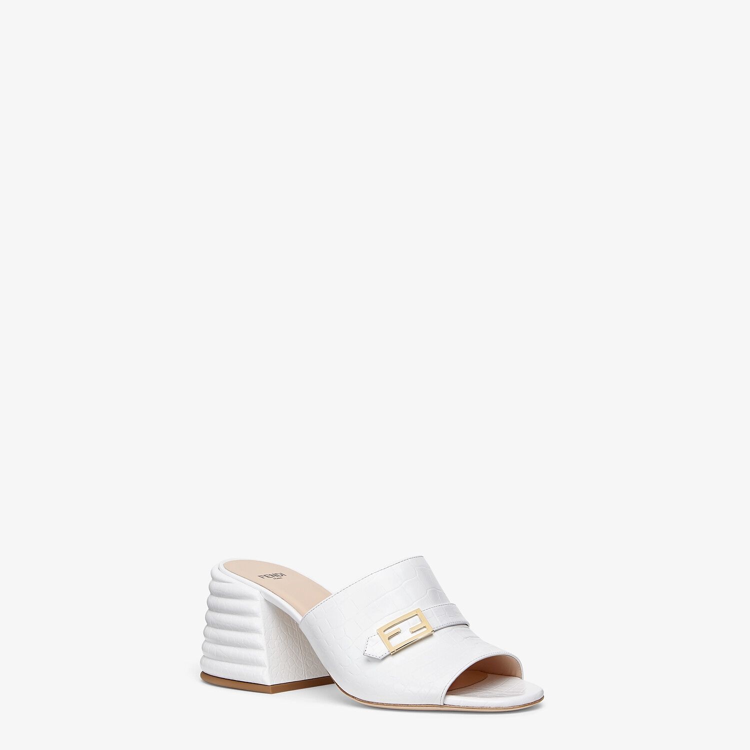 White leather Promenade slides - 2