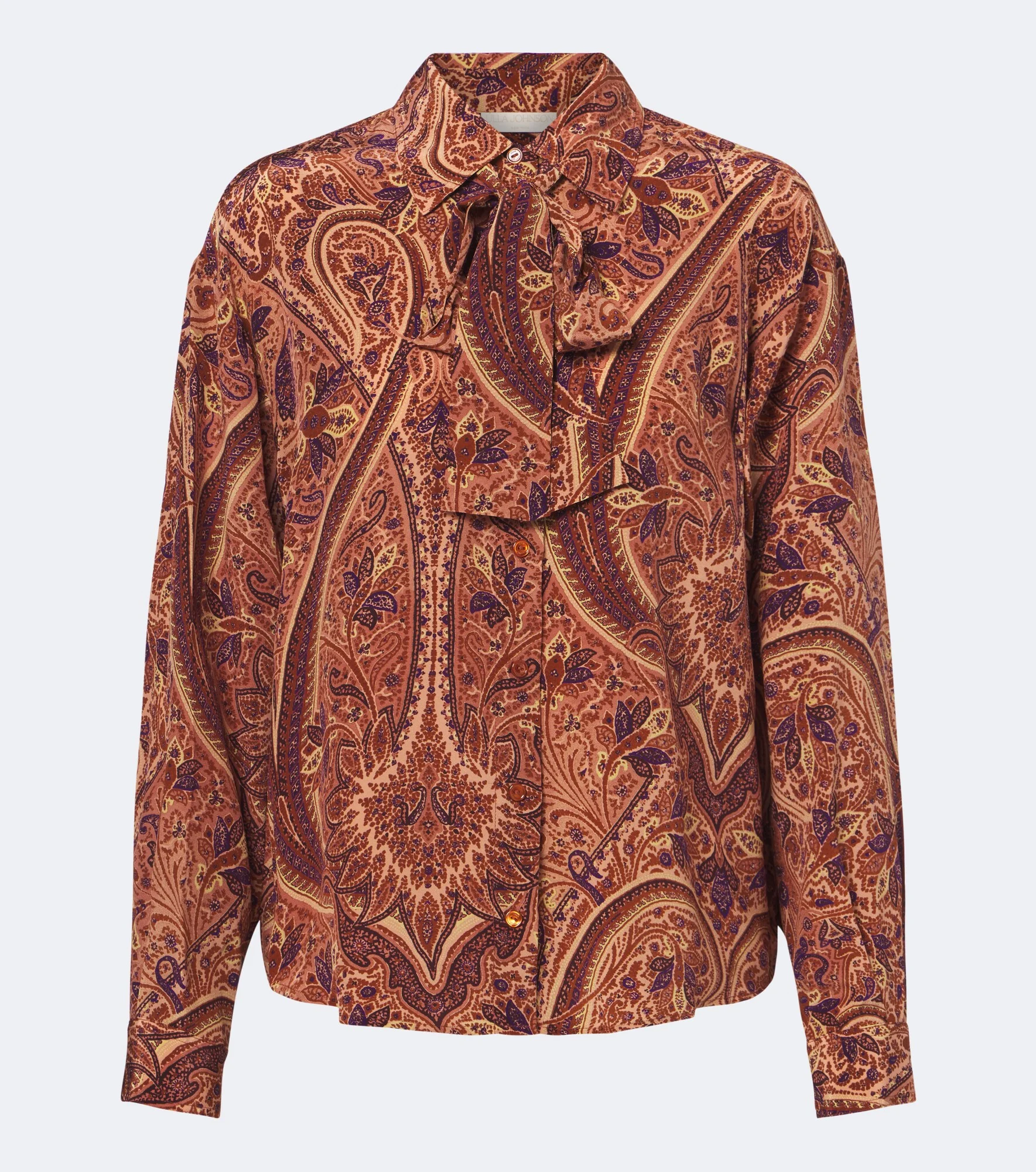 Lise tie-neck silk crêpe de chine blouse - 1