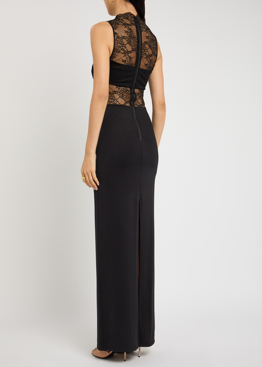 Alice + Olivia Nichol Lace and Satin Maxi Dress - 3