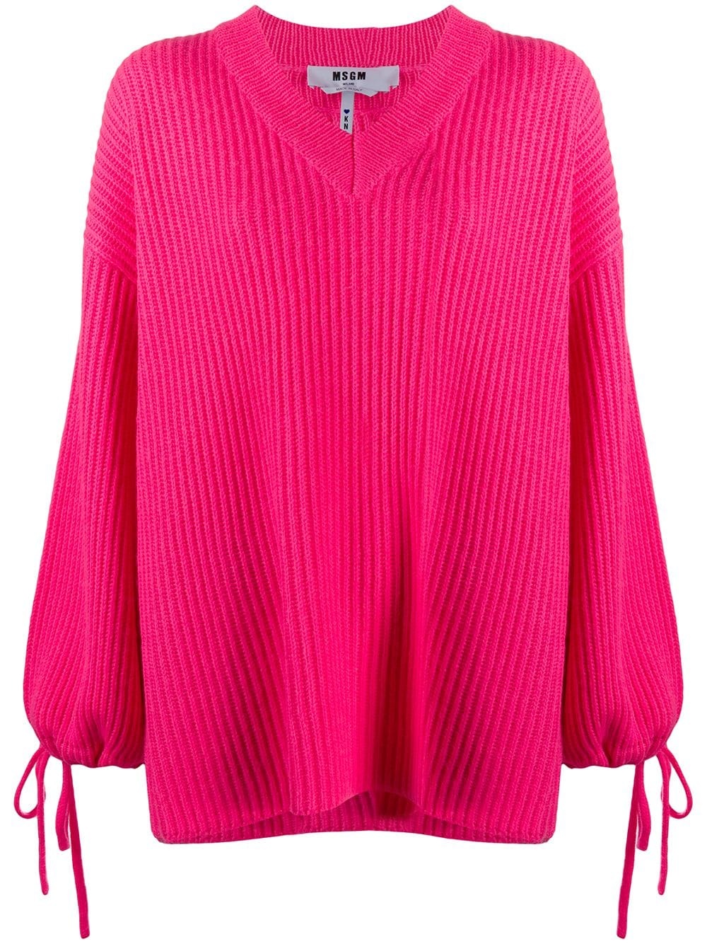 drawstring sleeves oversize jumper - 1