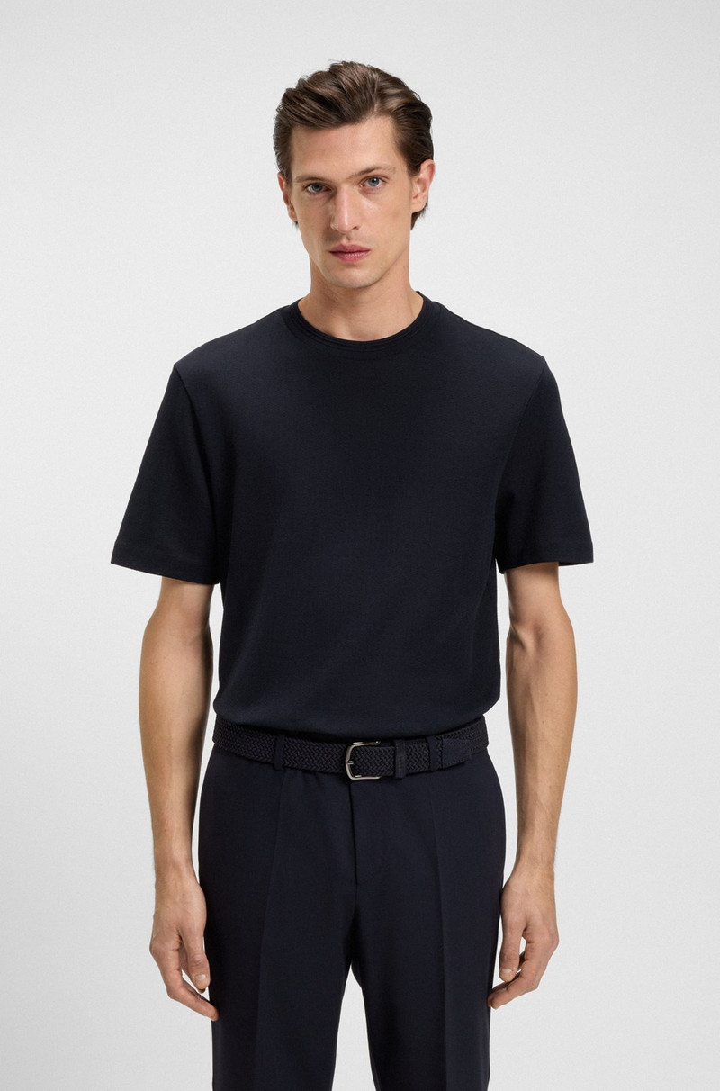 HERRINGBONE-STRUCTURE T-SHIRT IN COTTON 2