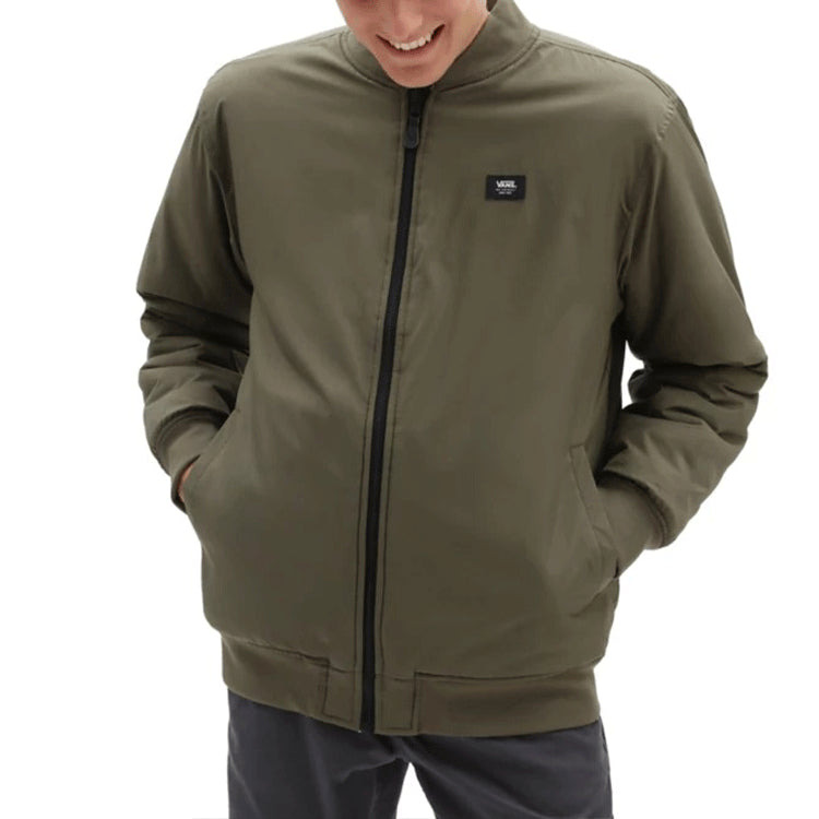 Men's Vans Reversible Lamb's Wool Long Sleeves logo Sports Jacket Military Green VN0A5KLN0CT - 6