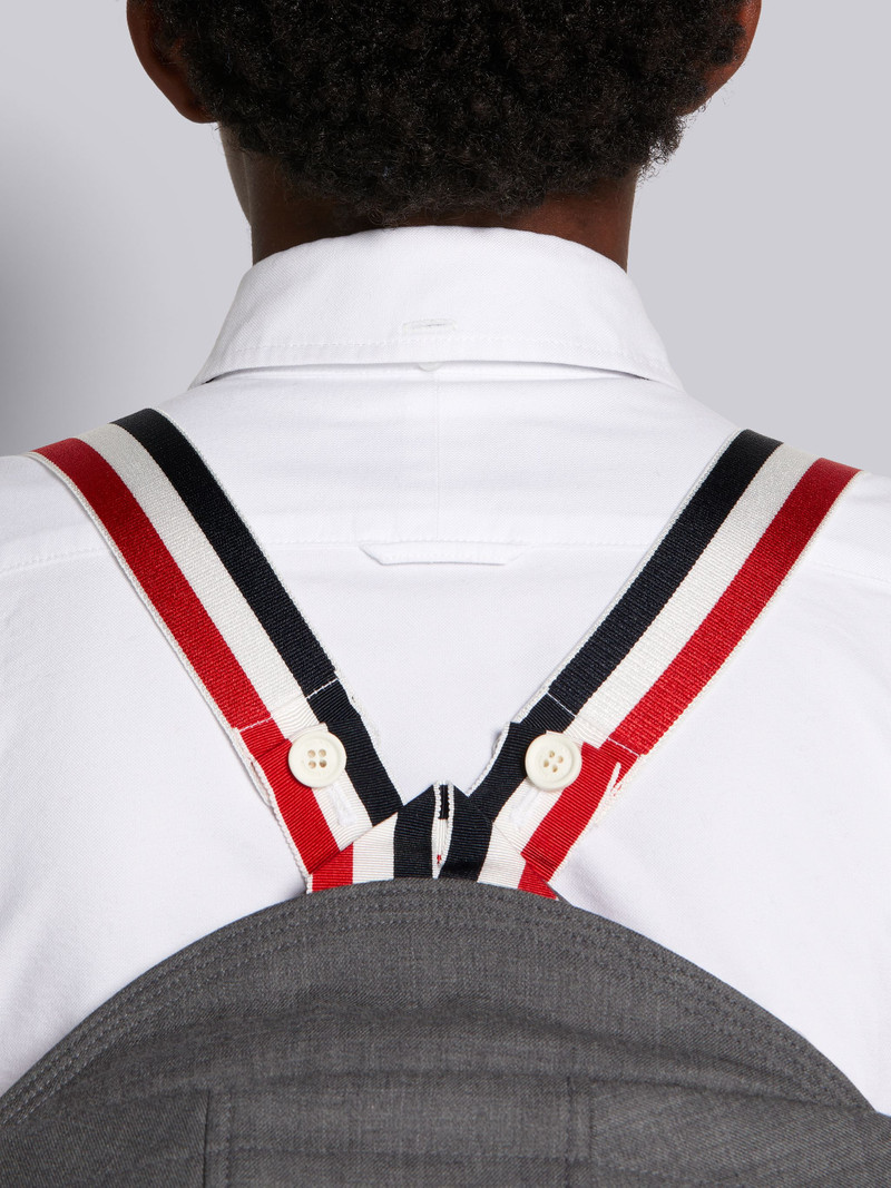 Medium Grey Down-filled Super 120's Wool Twill Drawstring Mid-calf Hooded Shirtdress 5