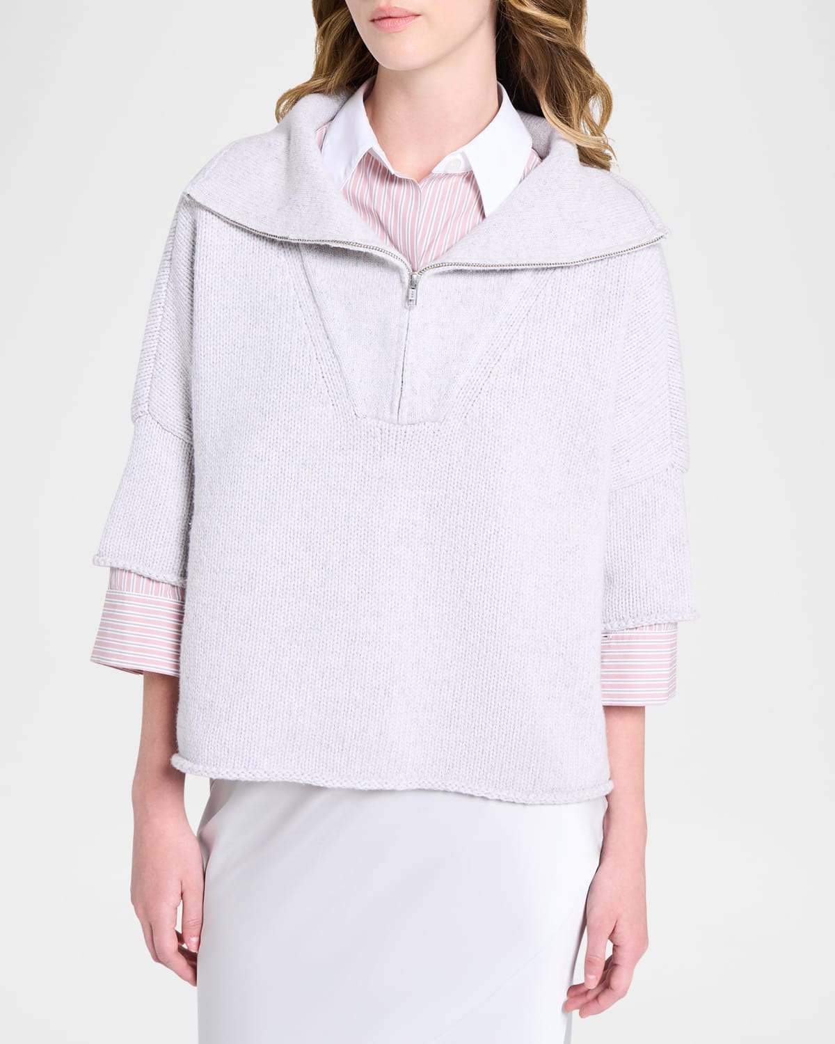 In The Morning Cashmere Quarter-Zip Sweater - 4