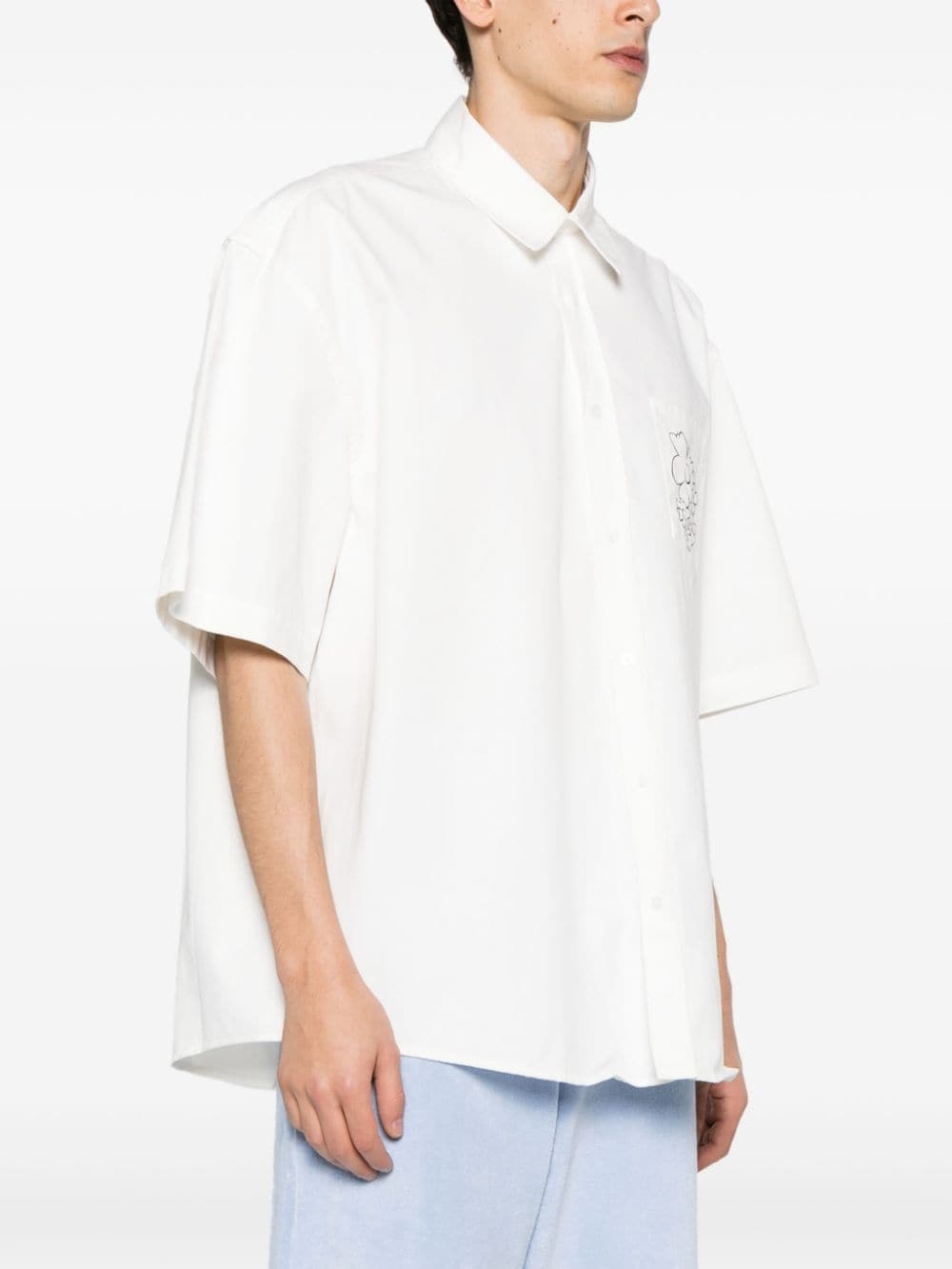 logo-print cotton shirt - 3