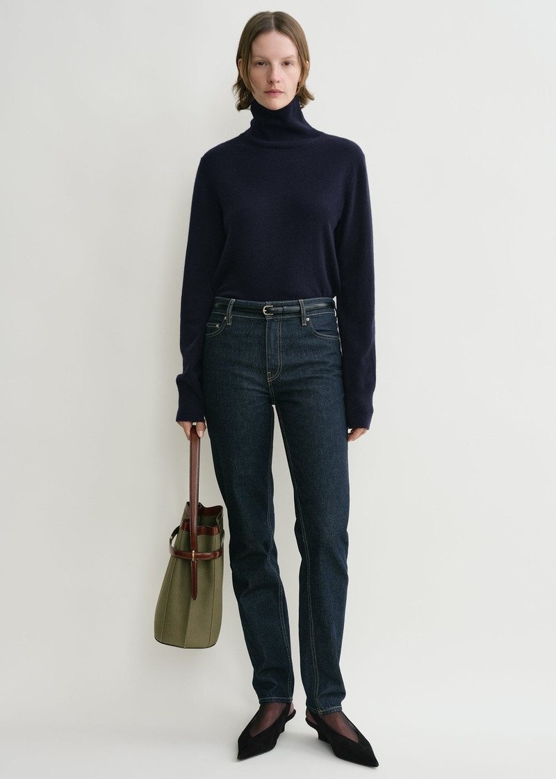 Totême Cropped turtleneck navy outlook