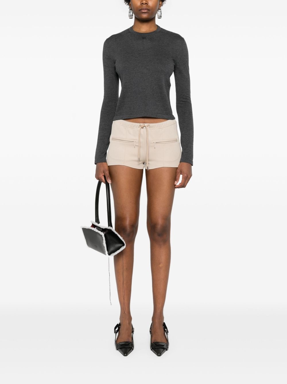drawstring mini shorts - 2