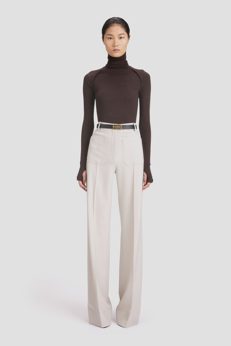 Victoria Beckham Alina Trouser In Pumice outlook