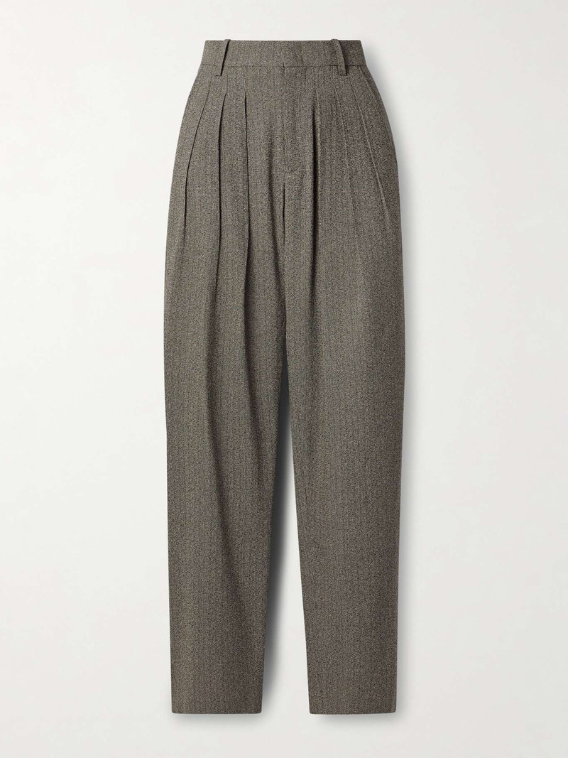 Iwena pleated cotton-blend tapered pants Gray - 1