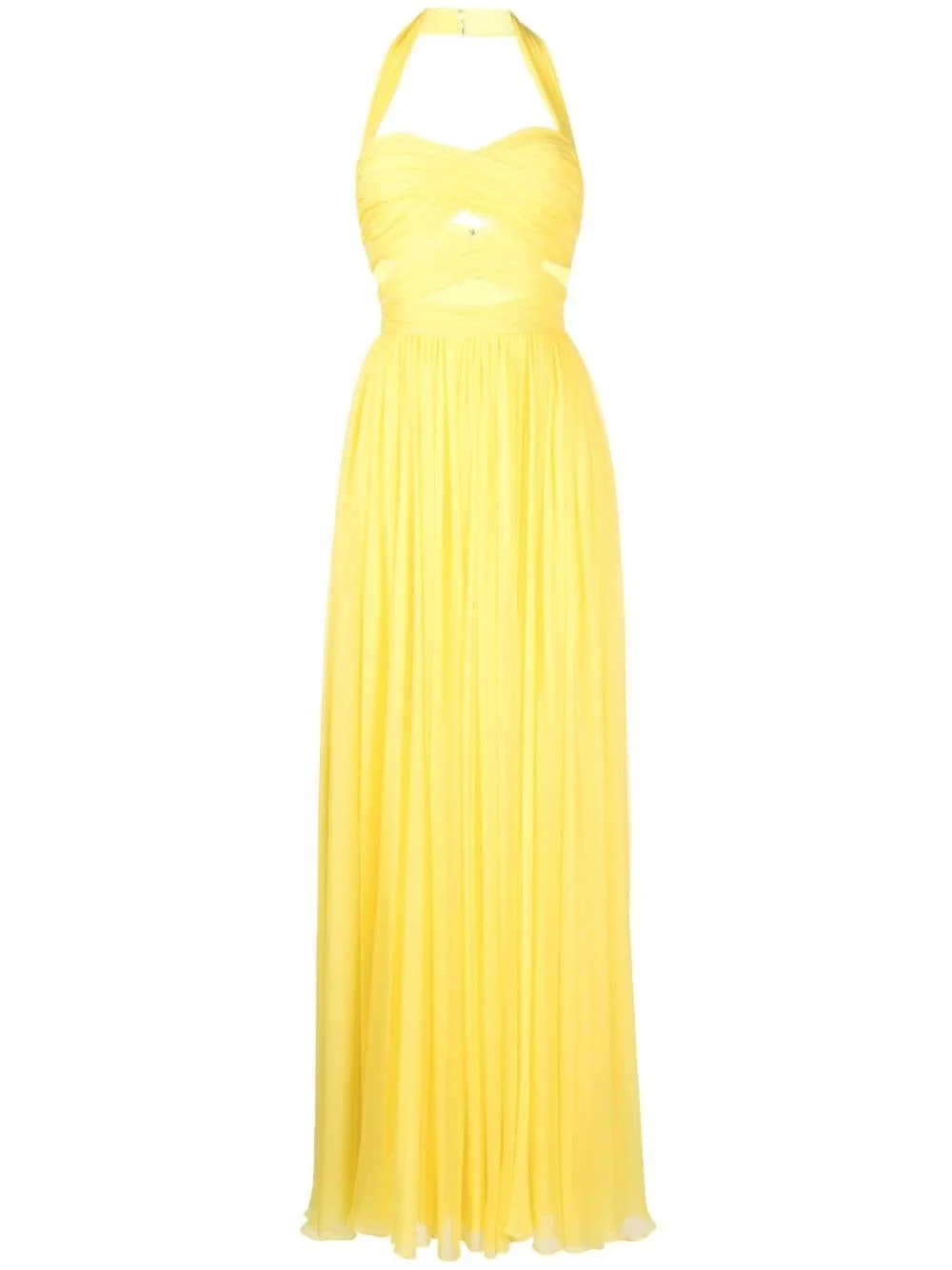 draped cut-out silk gown - 1