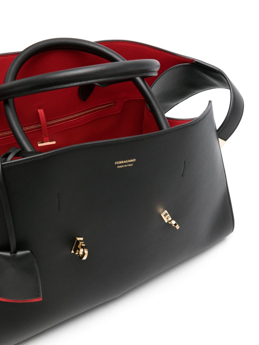 medium Hug leather tote bag - 5
