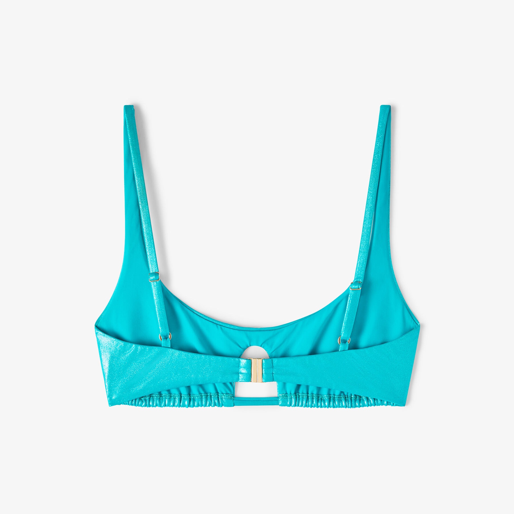 Cassandra
Malibu Metallic Regenerated Nylon and Lyra Cut-Out Bikini Top - 6