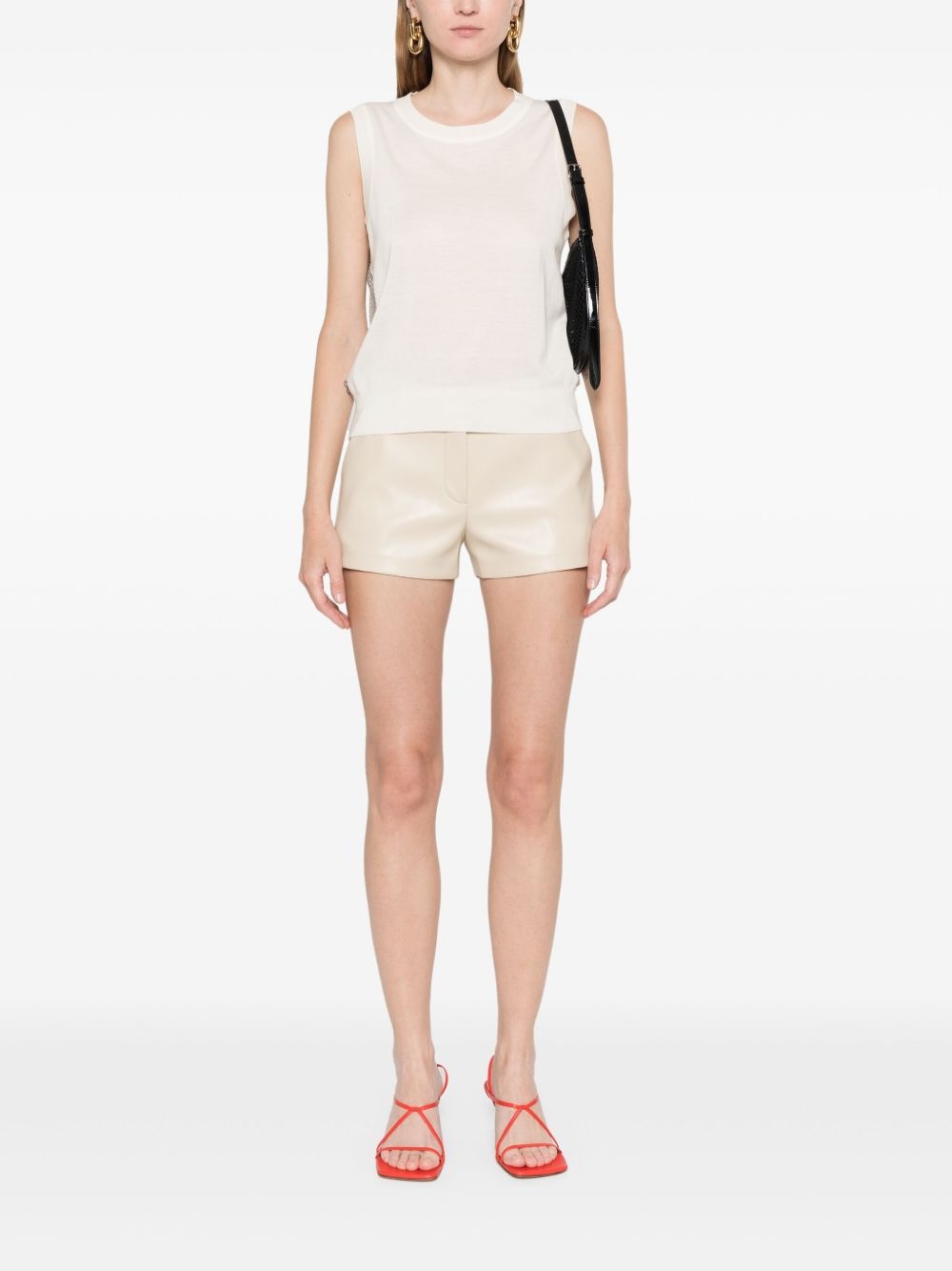 abstract pattern-detail sleeveless knitted top - 2