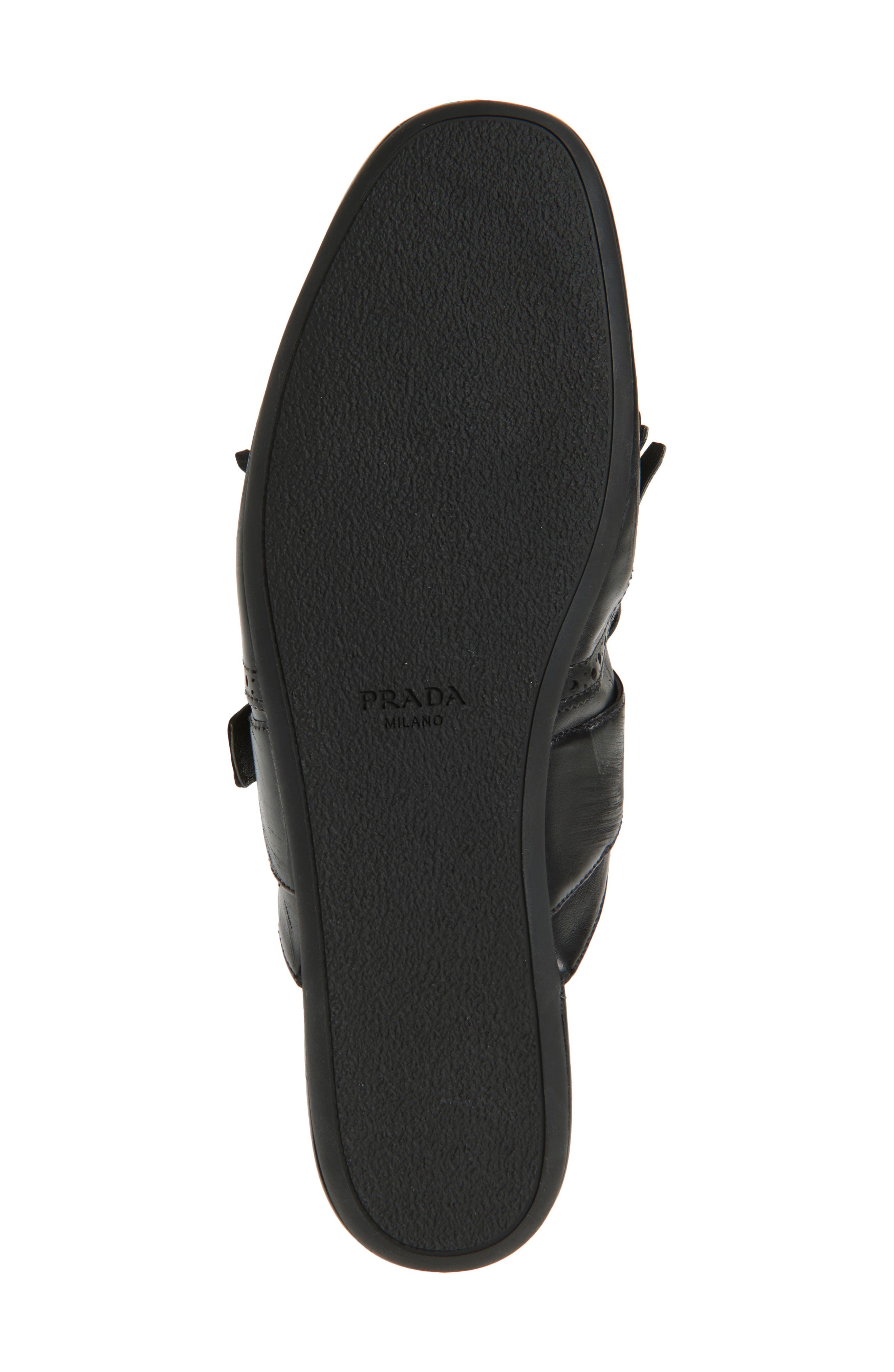 Prada Shuffle Kiltie Loafer Mule in Nero at Nordstrom - 6