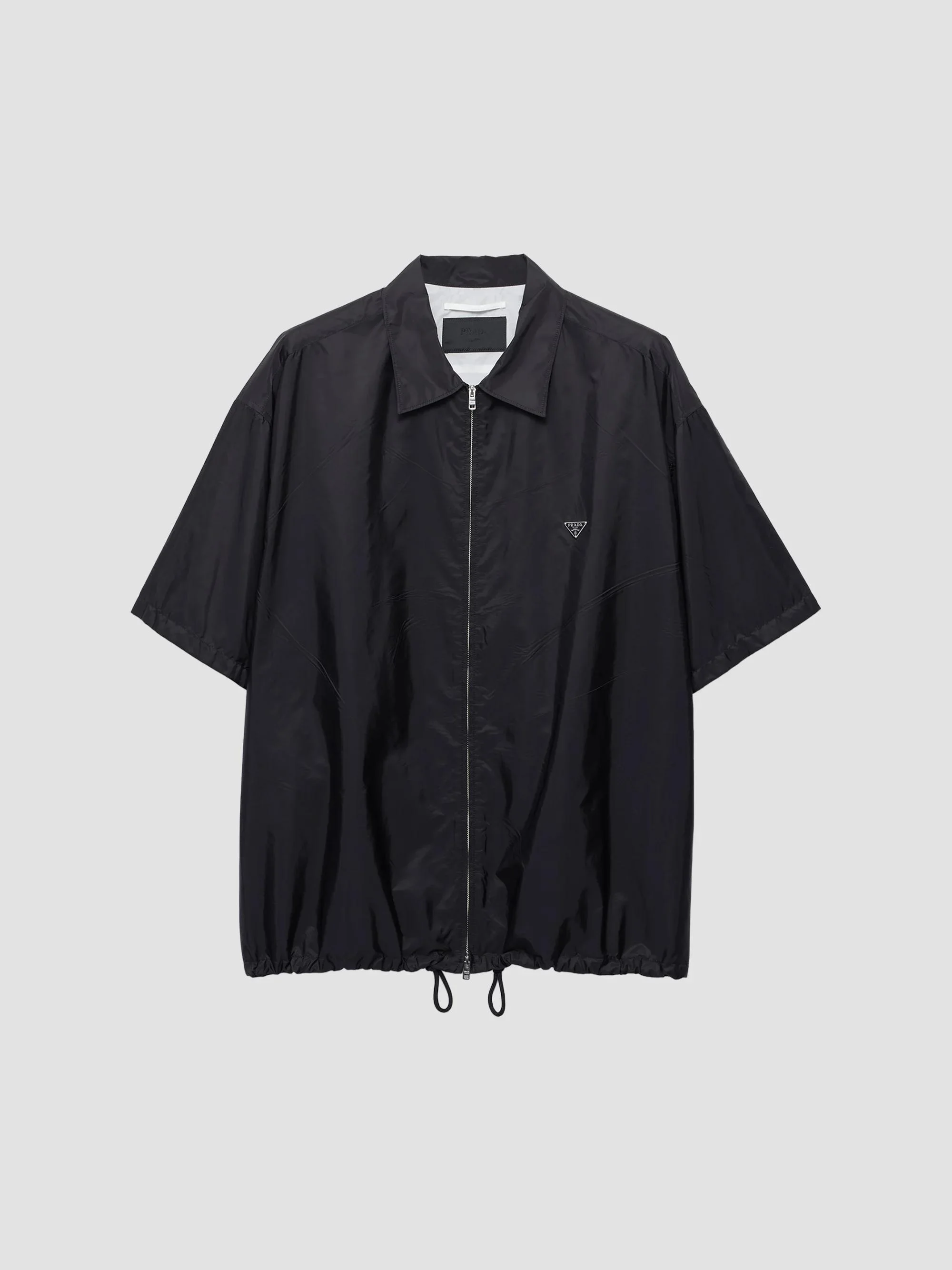 Men's Short-Sleeved Re-Nylon Zipper Shirt - Black - 1