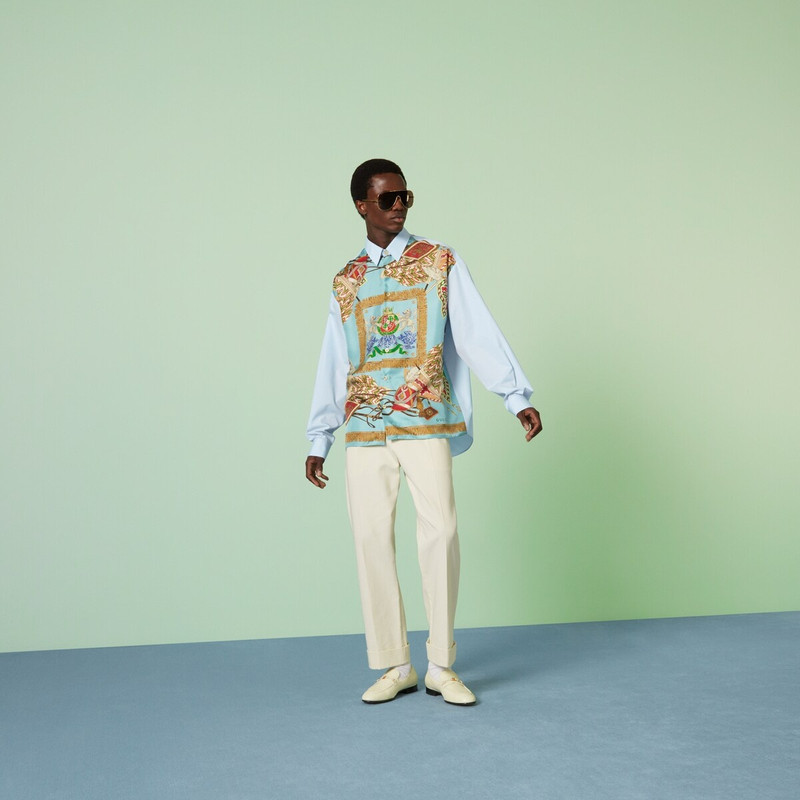 GUCCI Cotton drill pant with Double G outlook