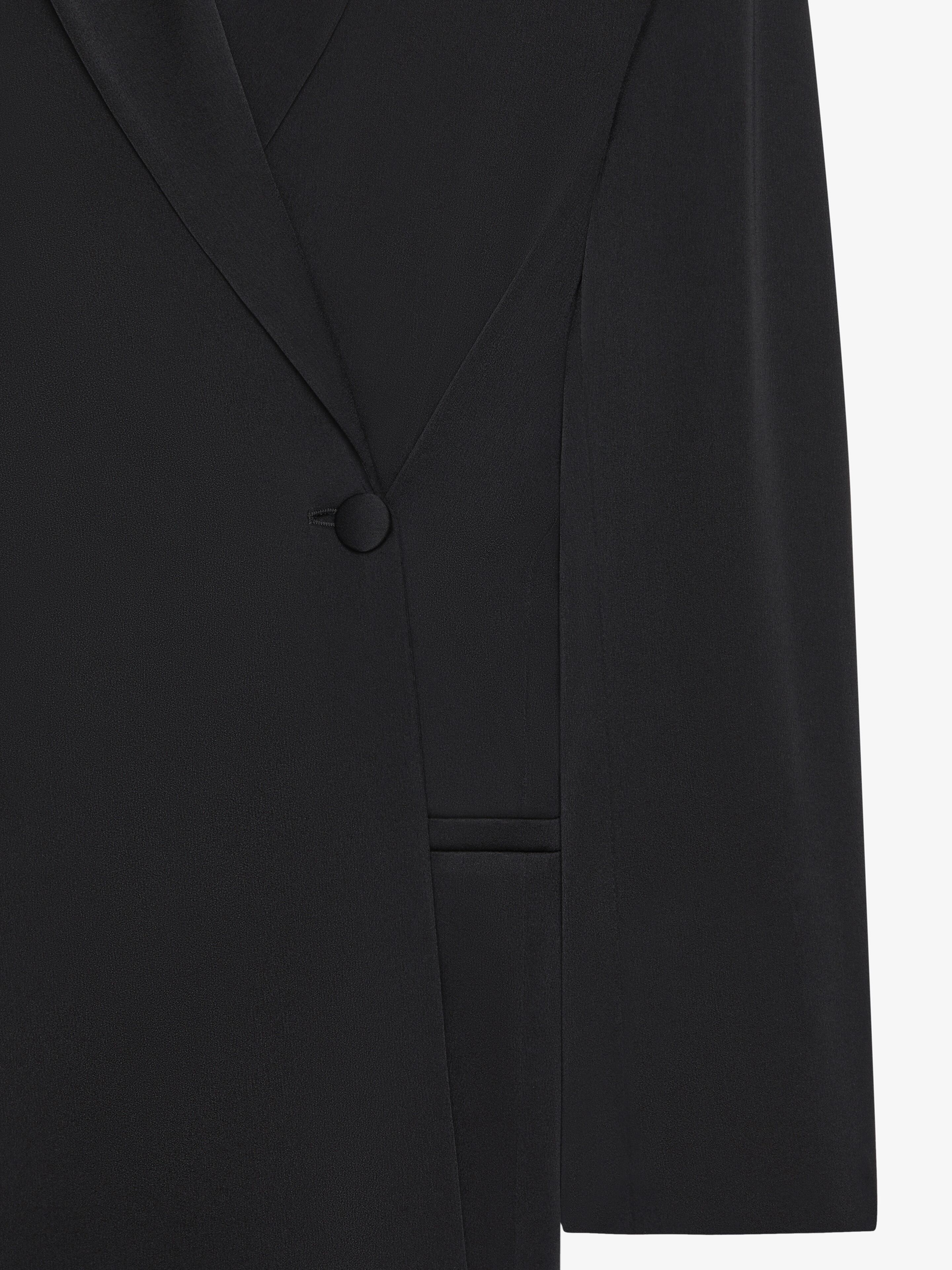 COAT IN CREPE AND SATIN - 5