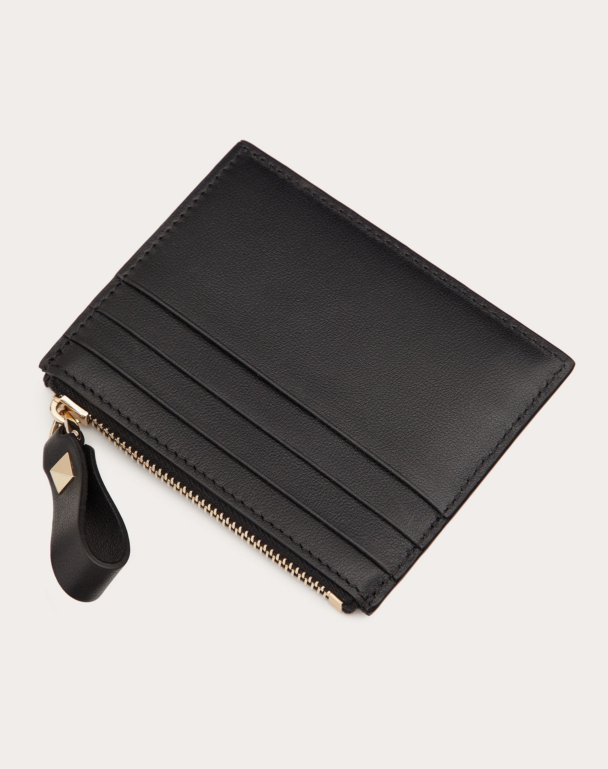 ROCKSTUD CALFSKIN CARDHOLDER WITH ZIPPER - 3