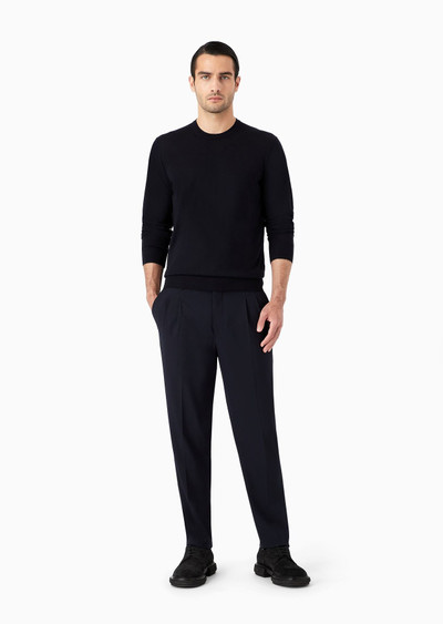 GIORGIO ARMANI Virgin-wool, crew-neck jumper outlook