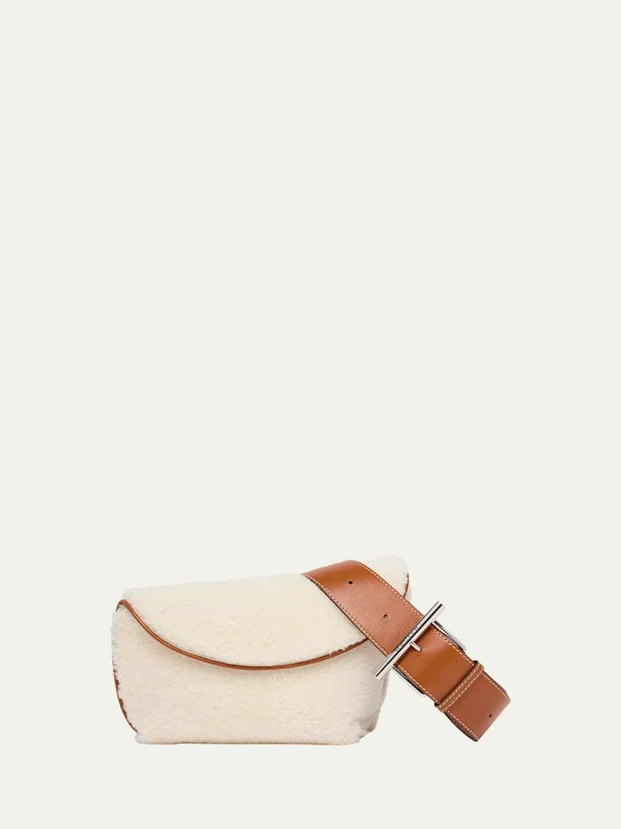 T-Bar Sling Shearling Shoulder Bag - 1