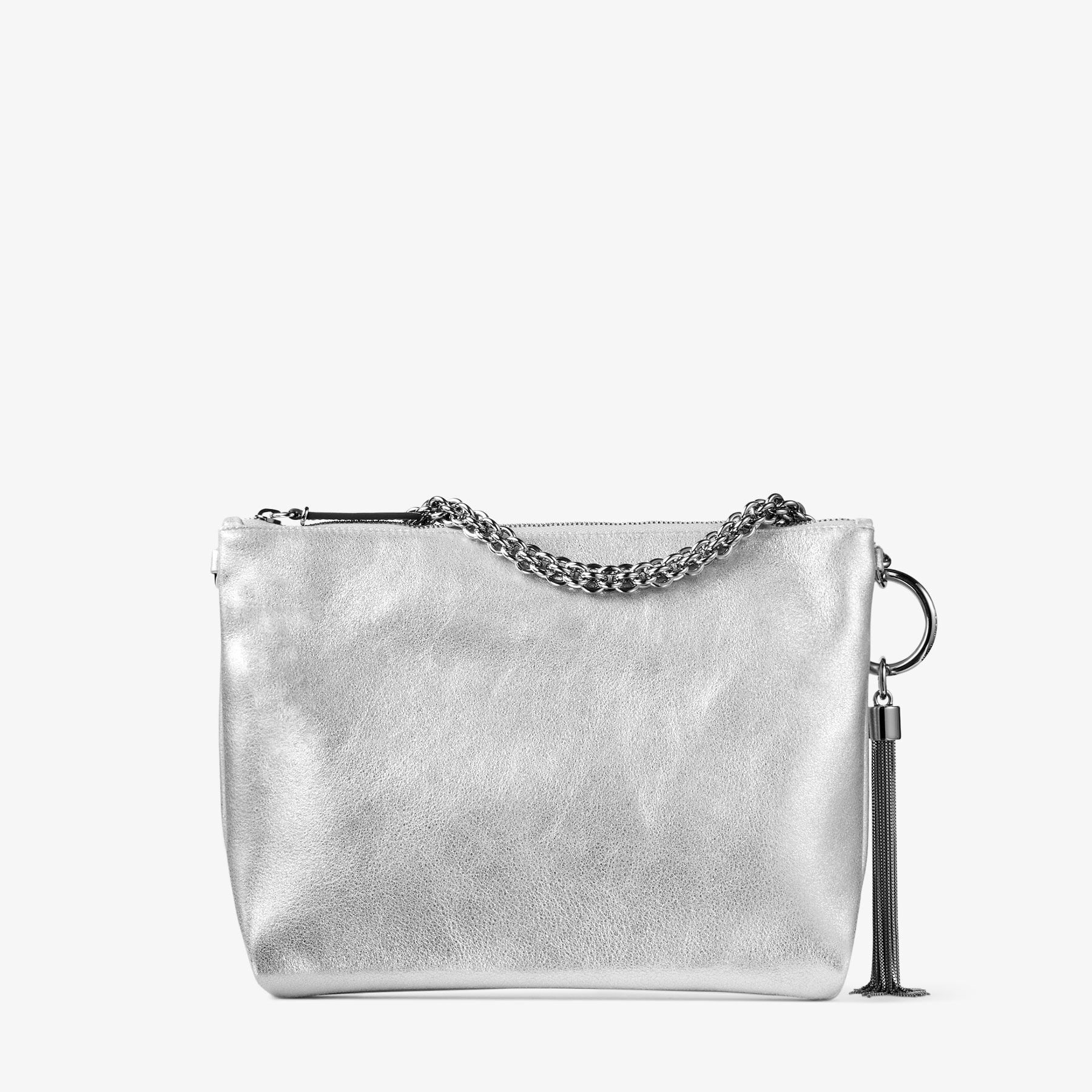 Callie
Silver Metallic Leather Clutch Bag - 7
