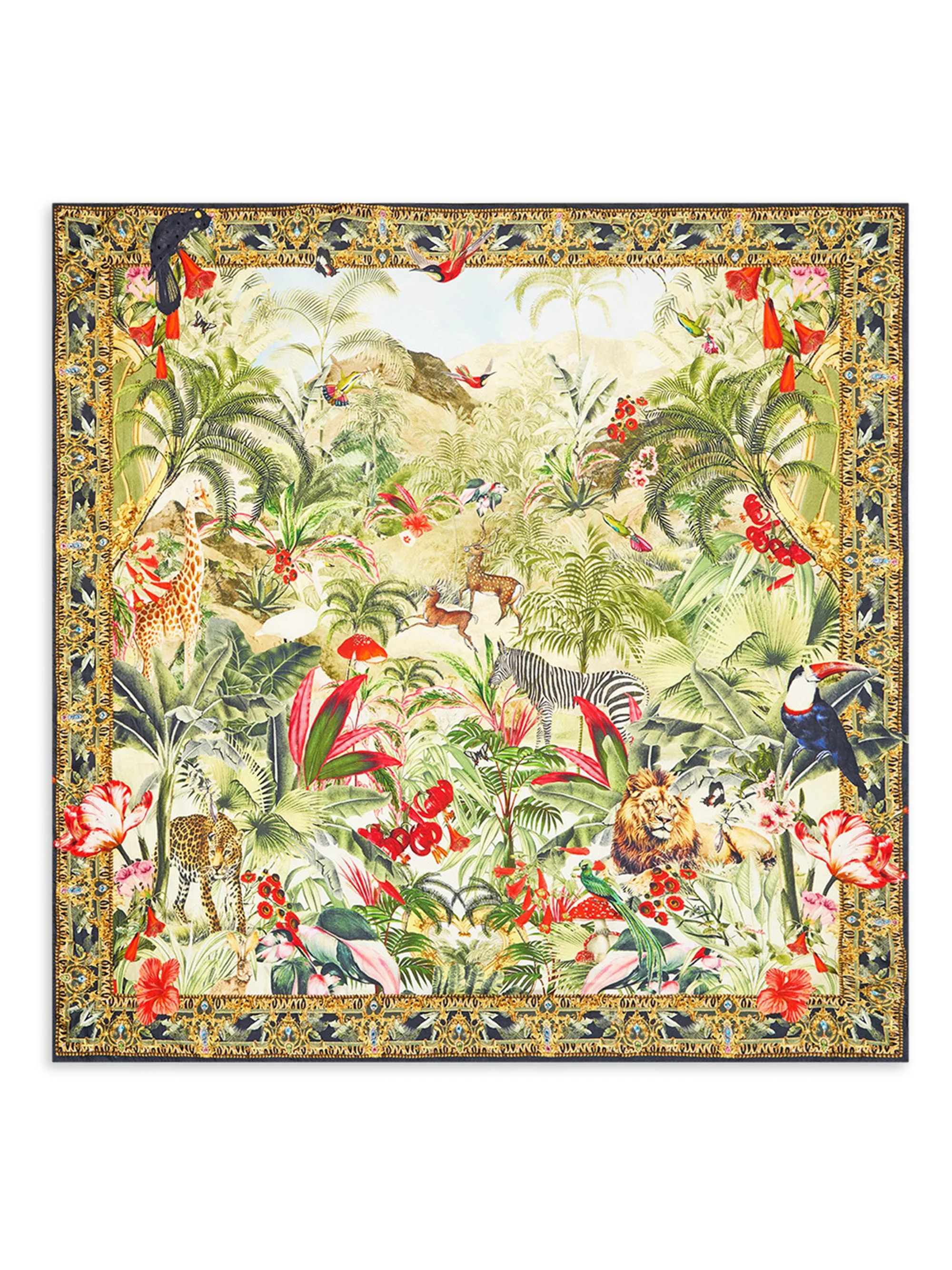 Women's Wanderlust Large Printed Silk Scarf - Wanderlust Empire - 1