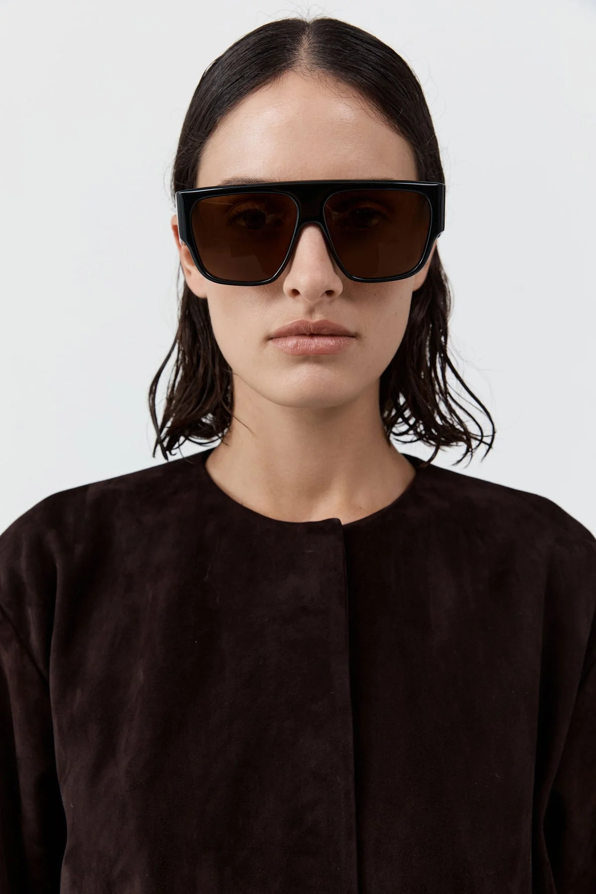 Linea Oversized Sunglasses - Black/Brown - 1