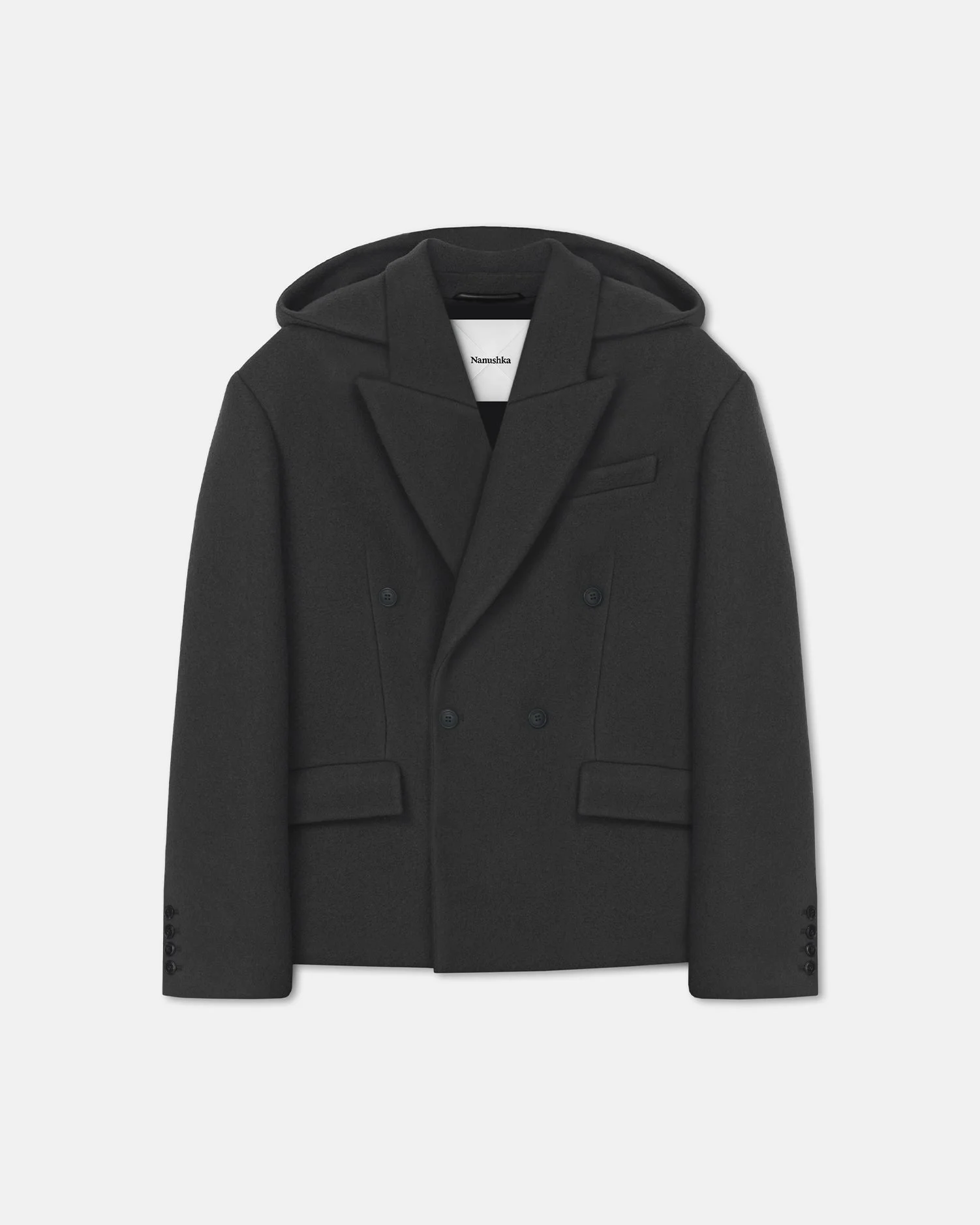 Aged Felted Wool Blazer - 1