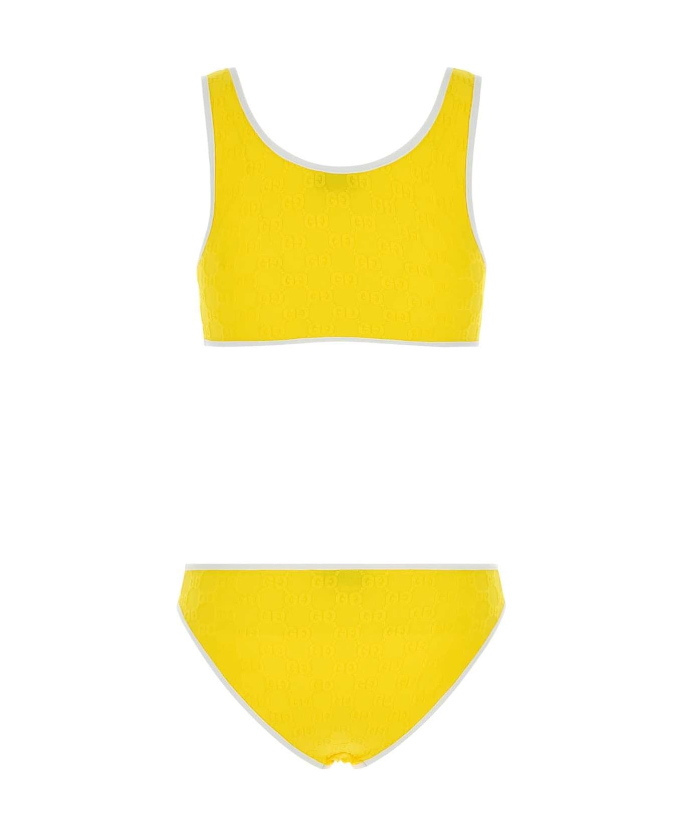 Yellow Stretch Nylon Bikini - 2