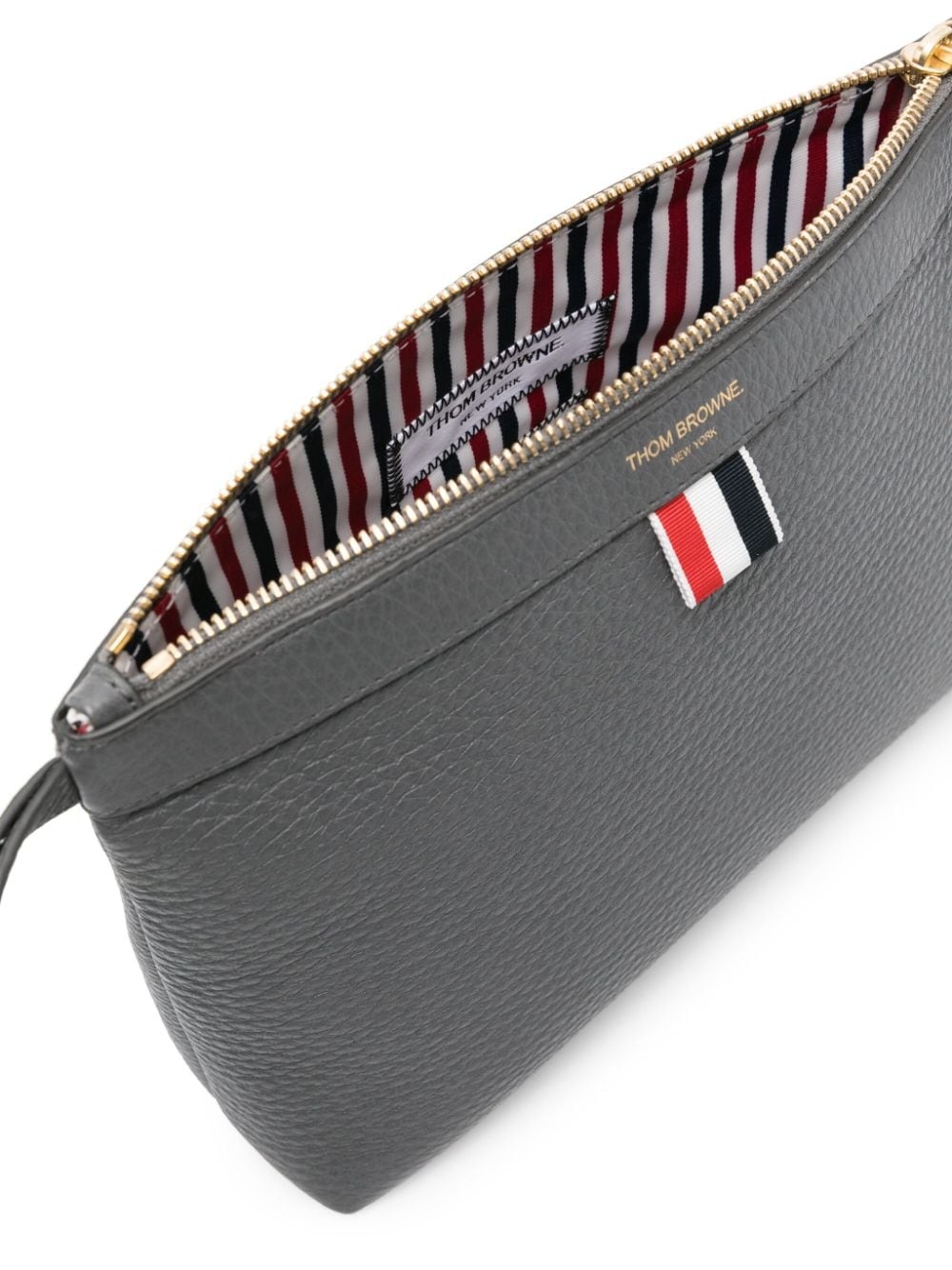 grosgrain-loop leather make-up bag - 3
