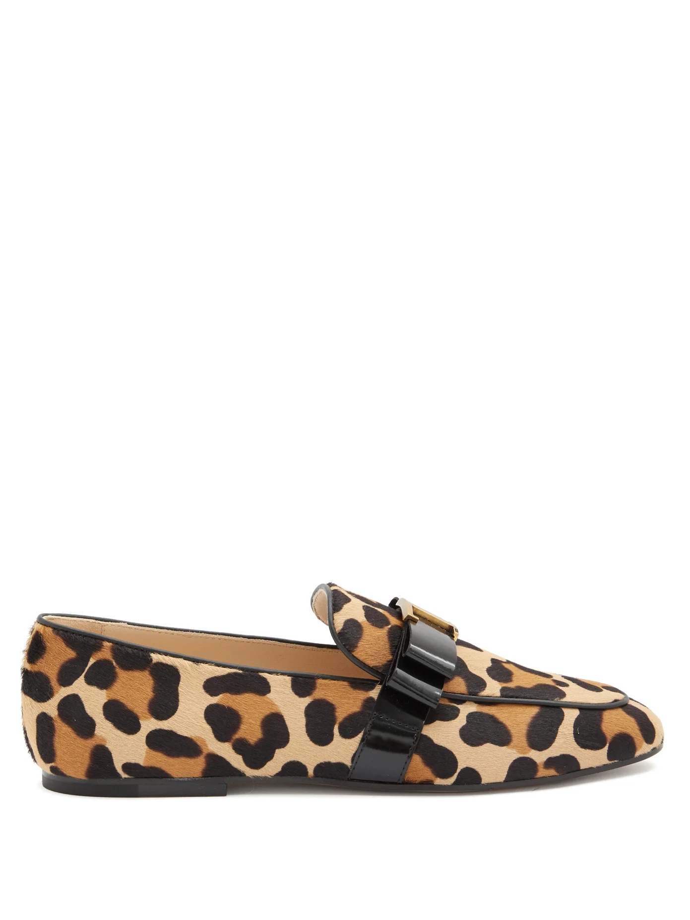 T-bar leopard-print calf-hair loafers - 1