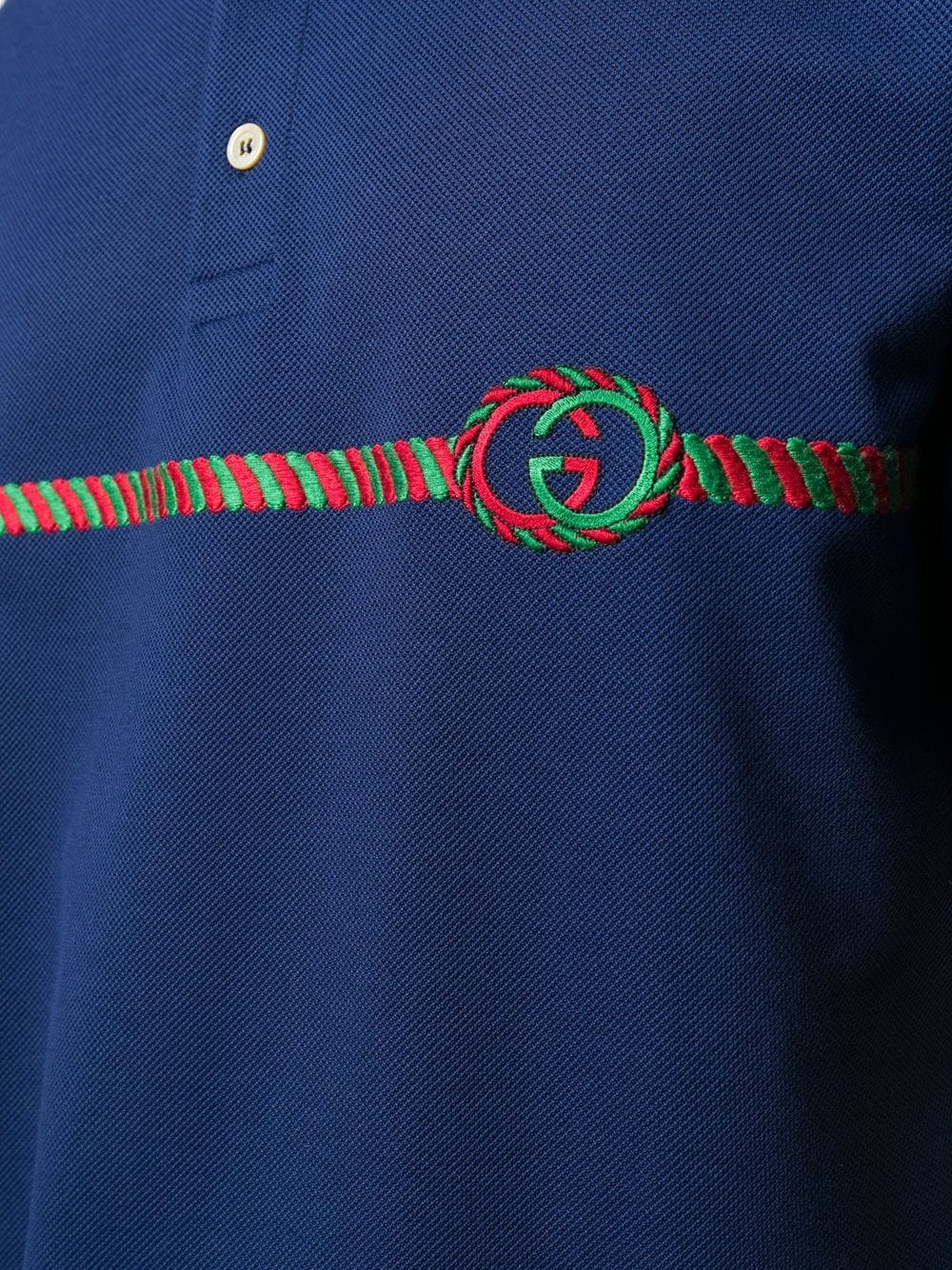 embroidered Web stripe polo shirt - 5