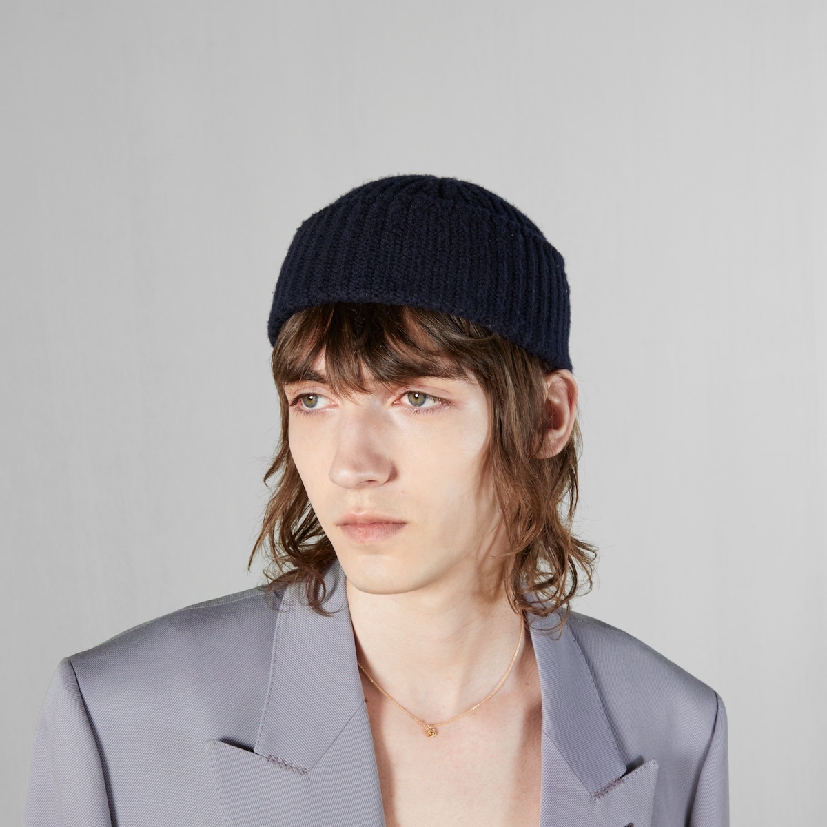 Rib wool hat with label - 3