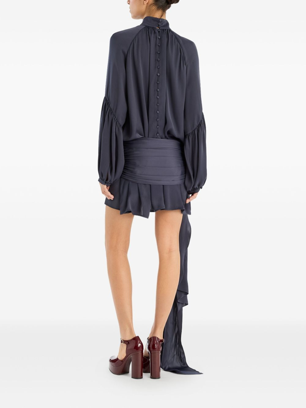 satin tie mini dress - 3