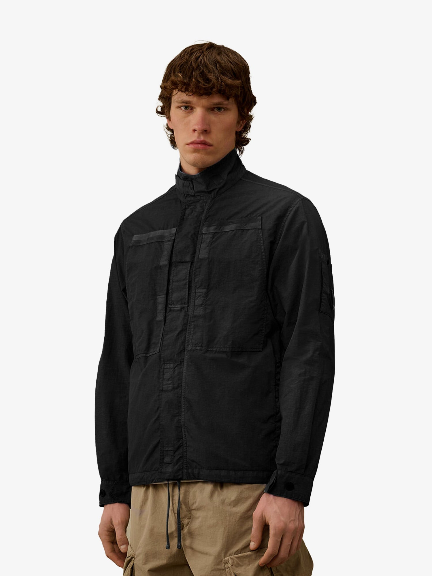 C.P.Company Men Flatt Nylon Jacket With Logo Iconic Detail - 2