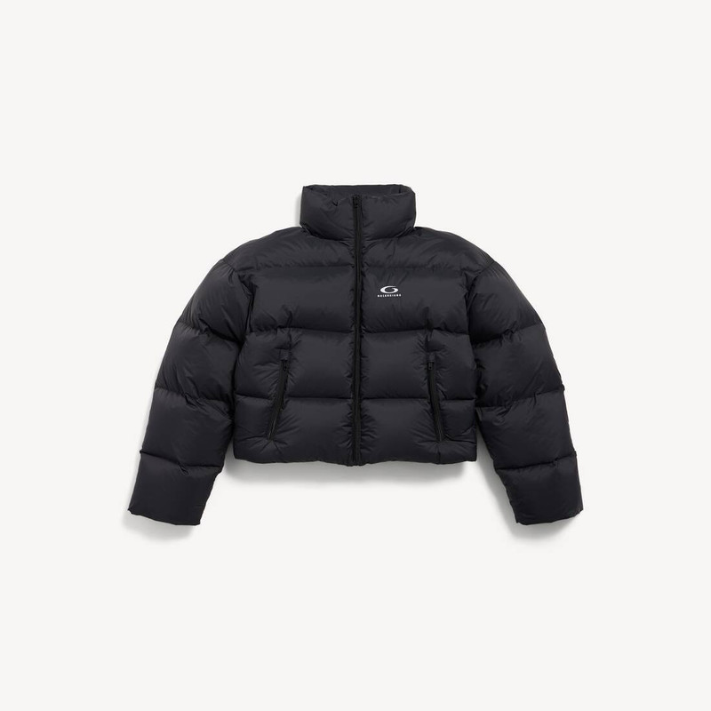 Women's Cropped Puffer in Black 1